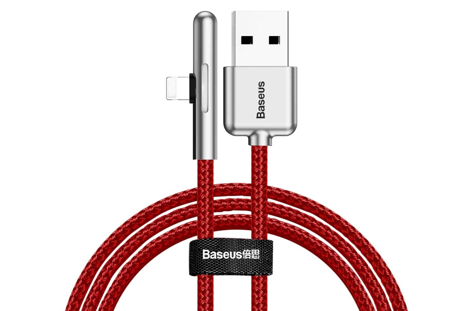 کابل شارژ USB باسئوس USB به Lightning مدل Iridescent Lamp با طول 1 متر قرمز