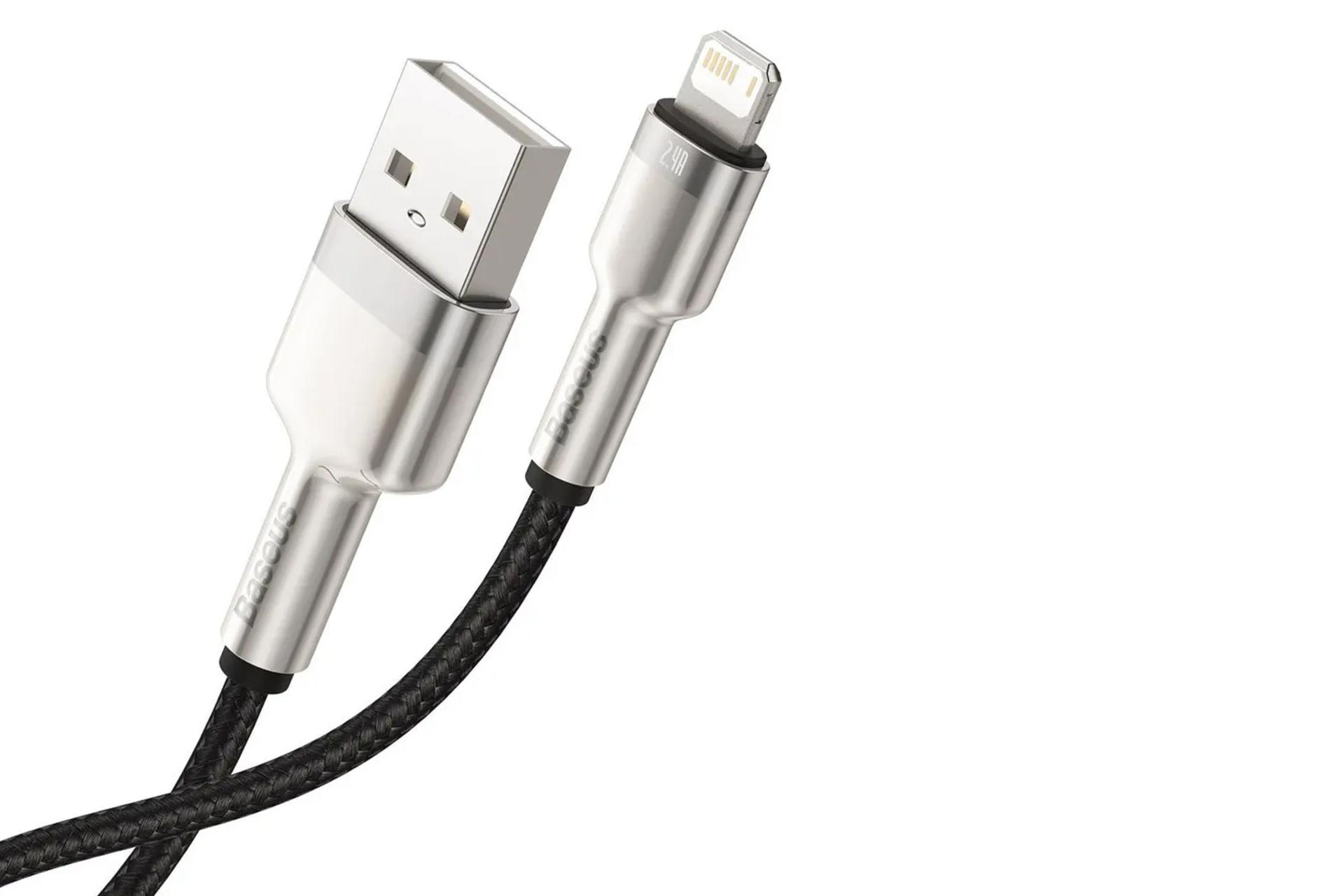 کانکتور کابل شارژ USB باسئوس USB به Lightning مدل Cafule Metal با طول 2 متر