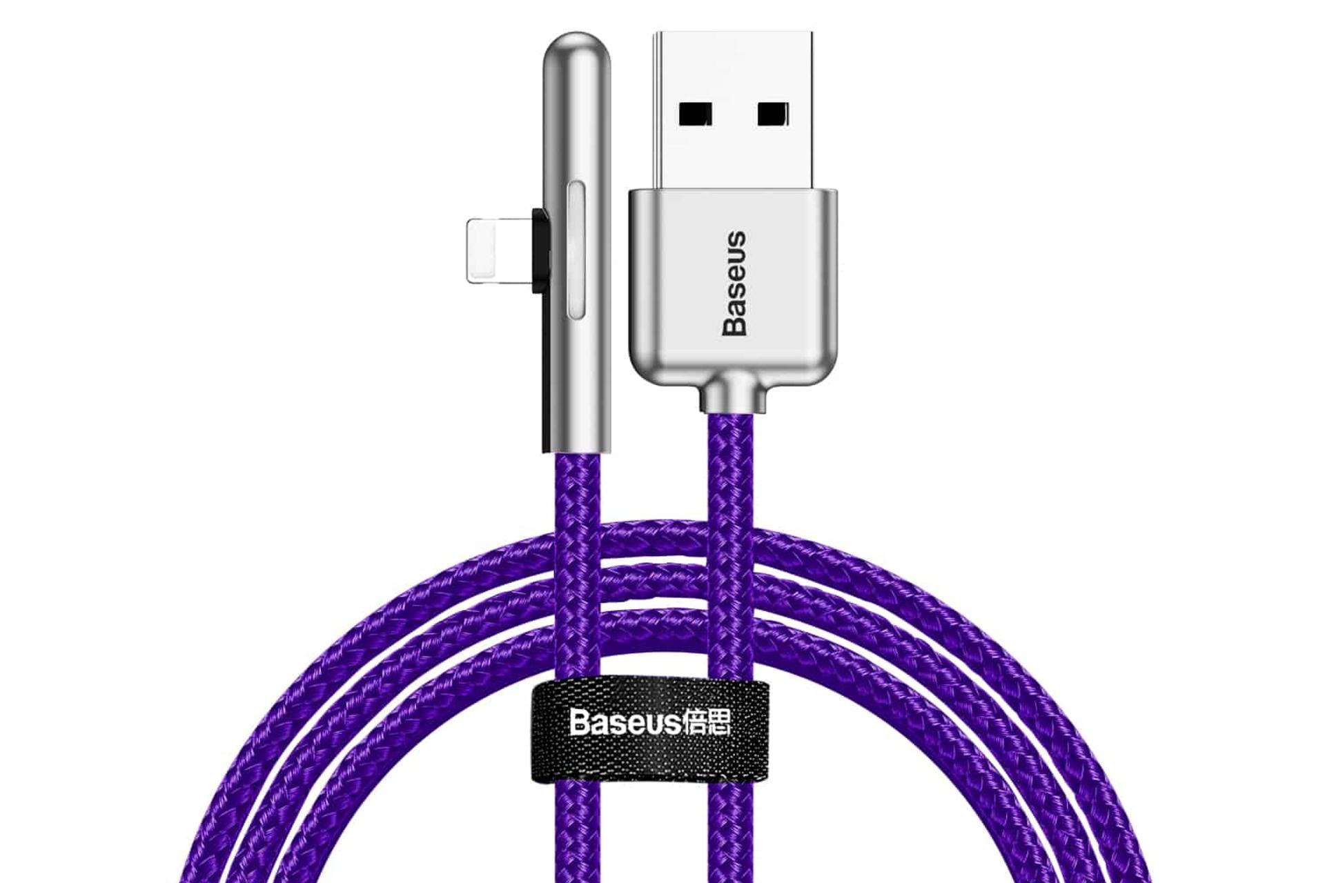 کانکتور کابل شارژ USB باسئوس USB به Lightning مدل Iridescent Lamp با طول 1 متر