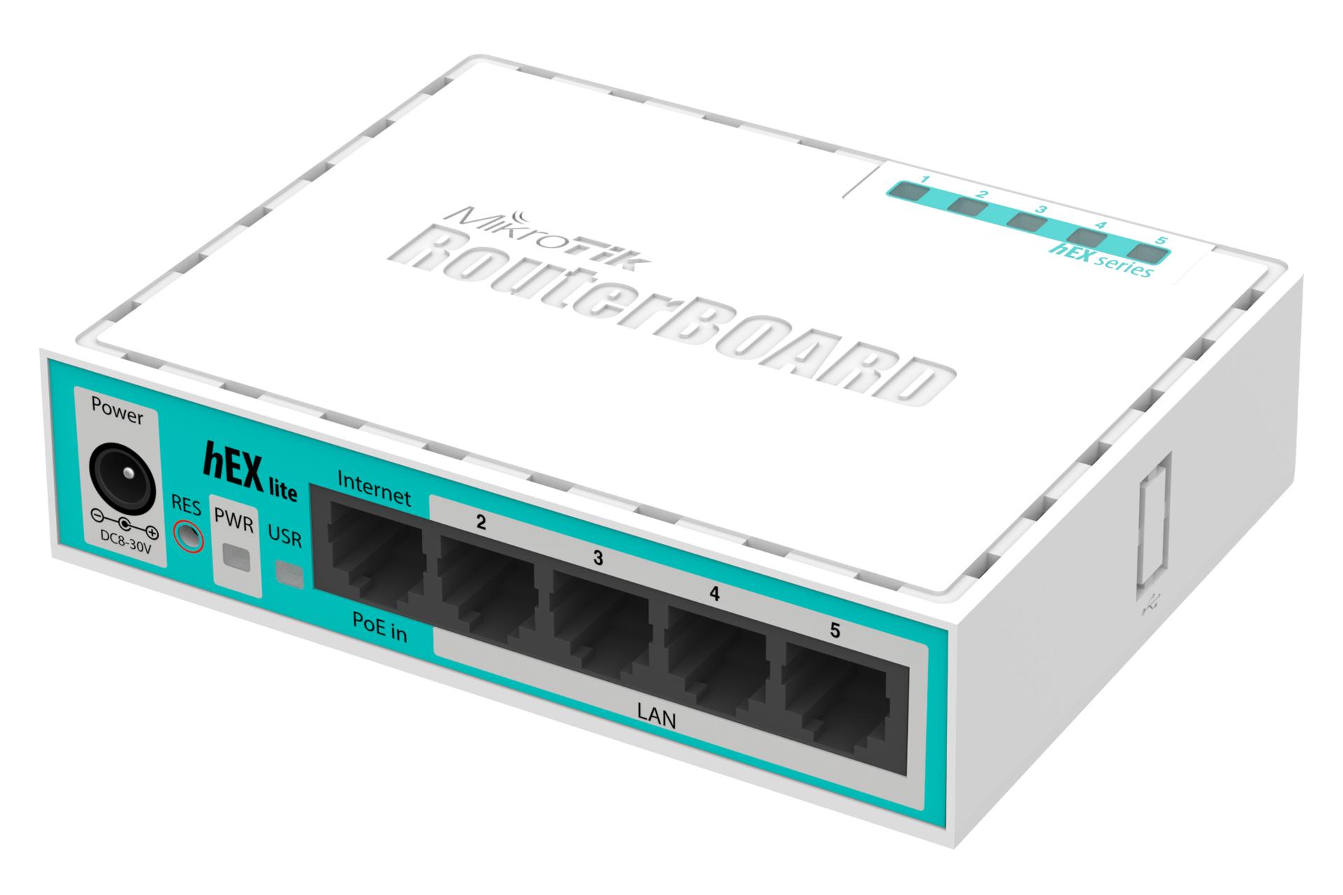 نمای کناری روتر میکروتیک MikroTik hEX lite