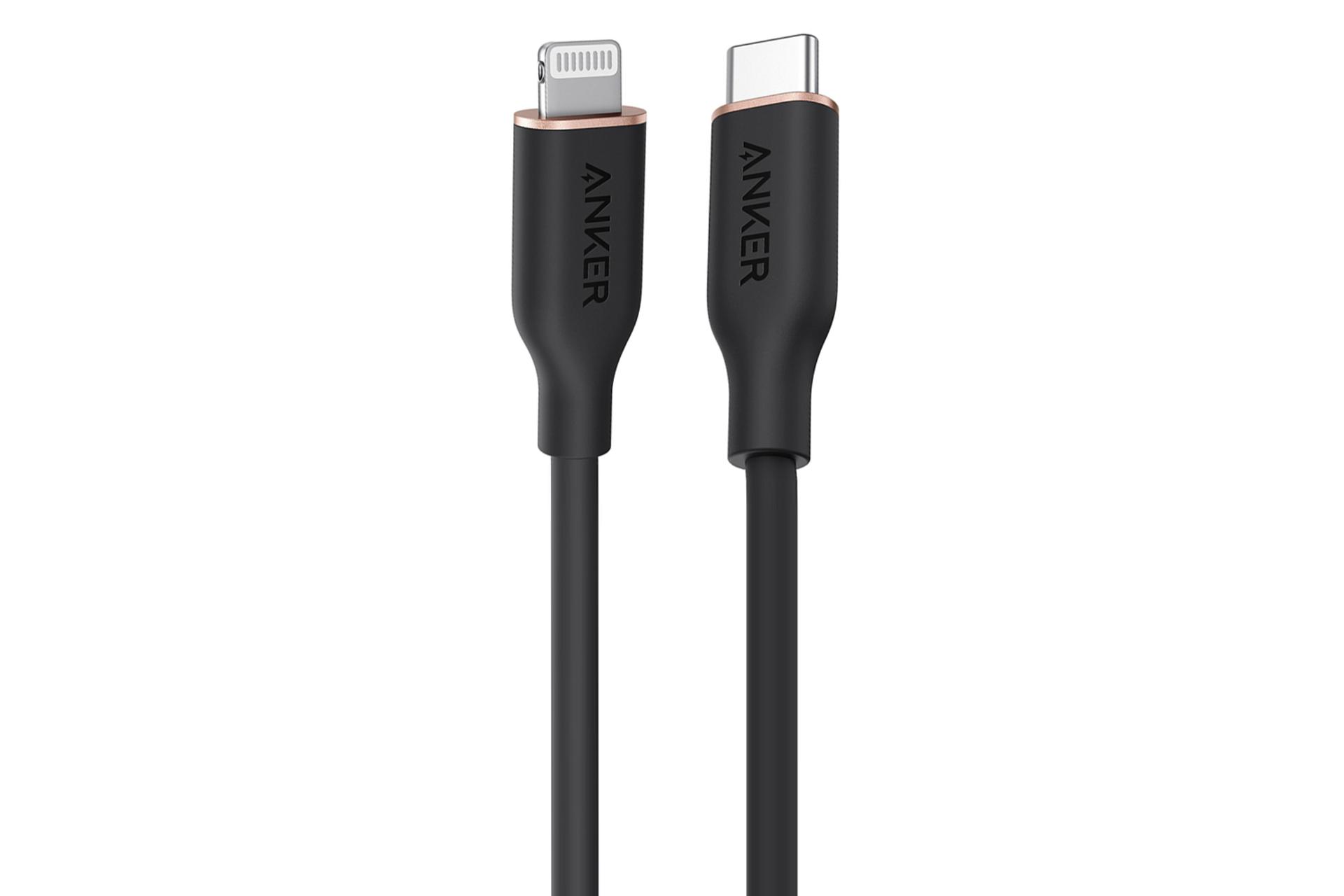 مرجع متخصصين ايران كابل شارژ USB انكر Type-C به Lightning مدل A8663 PowerLine III Flow با طول 1.8 متر مشكي