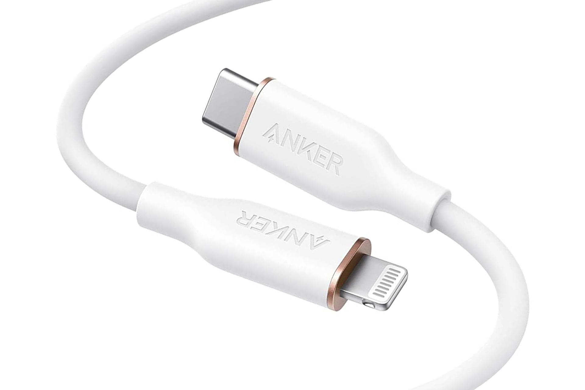 کانکتور کابل شارژ USB انکر Type-C به Lightning مدل A8663 PowerLine III Flow با طول 1.8 متر