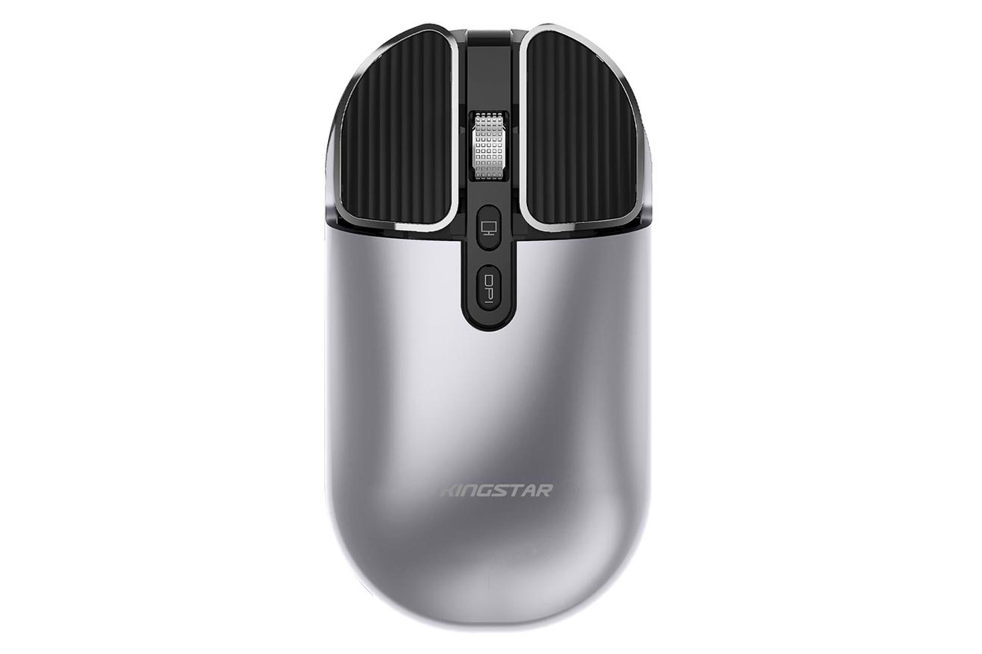 نمای روبرو ماوس کینگ استار KM375W خاکستری