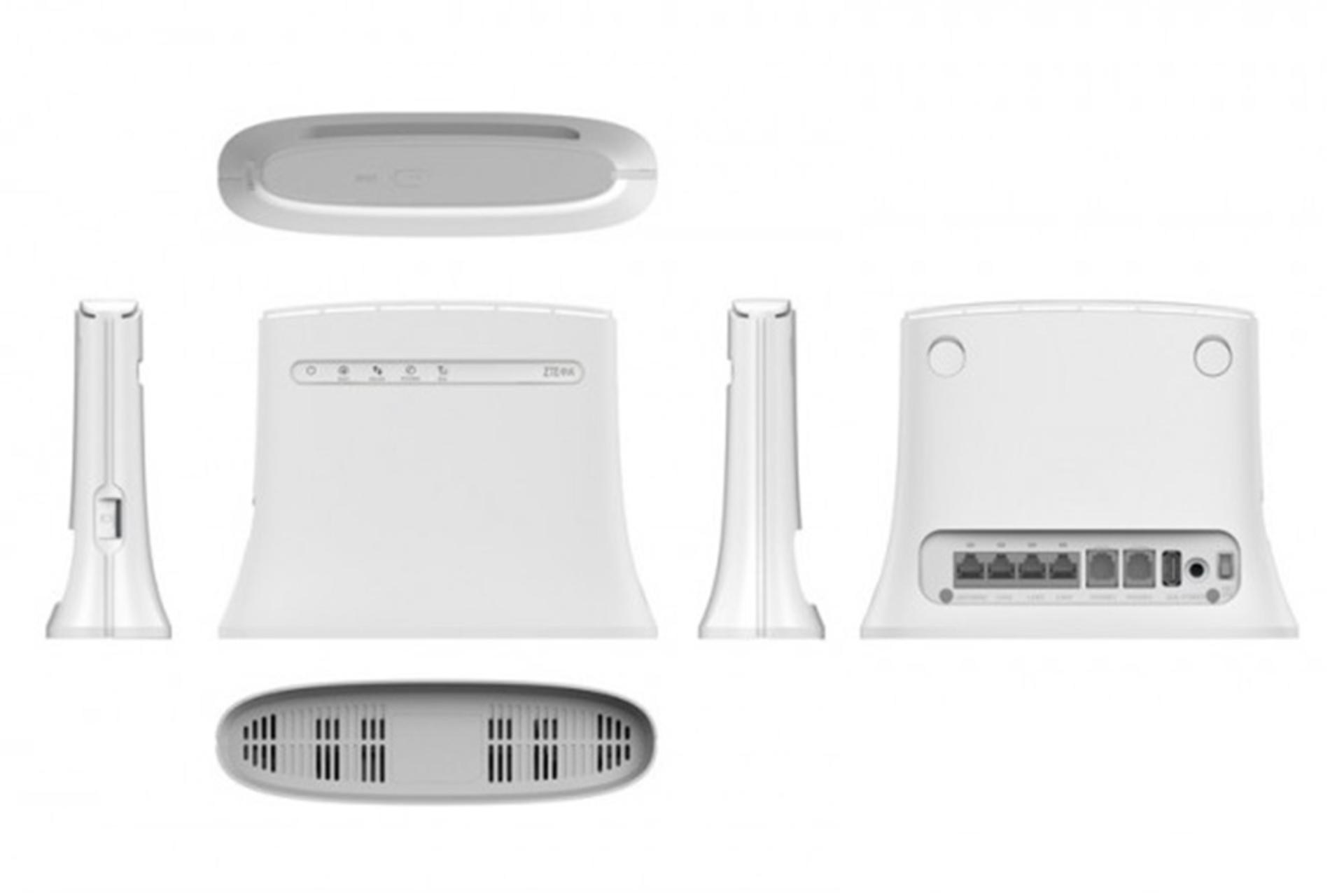 زوایای مختلف مودم و روتر سیم‌ کارتی زد تی ای ZTE MF283