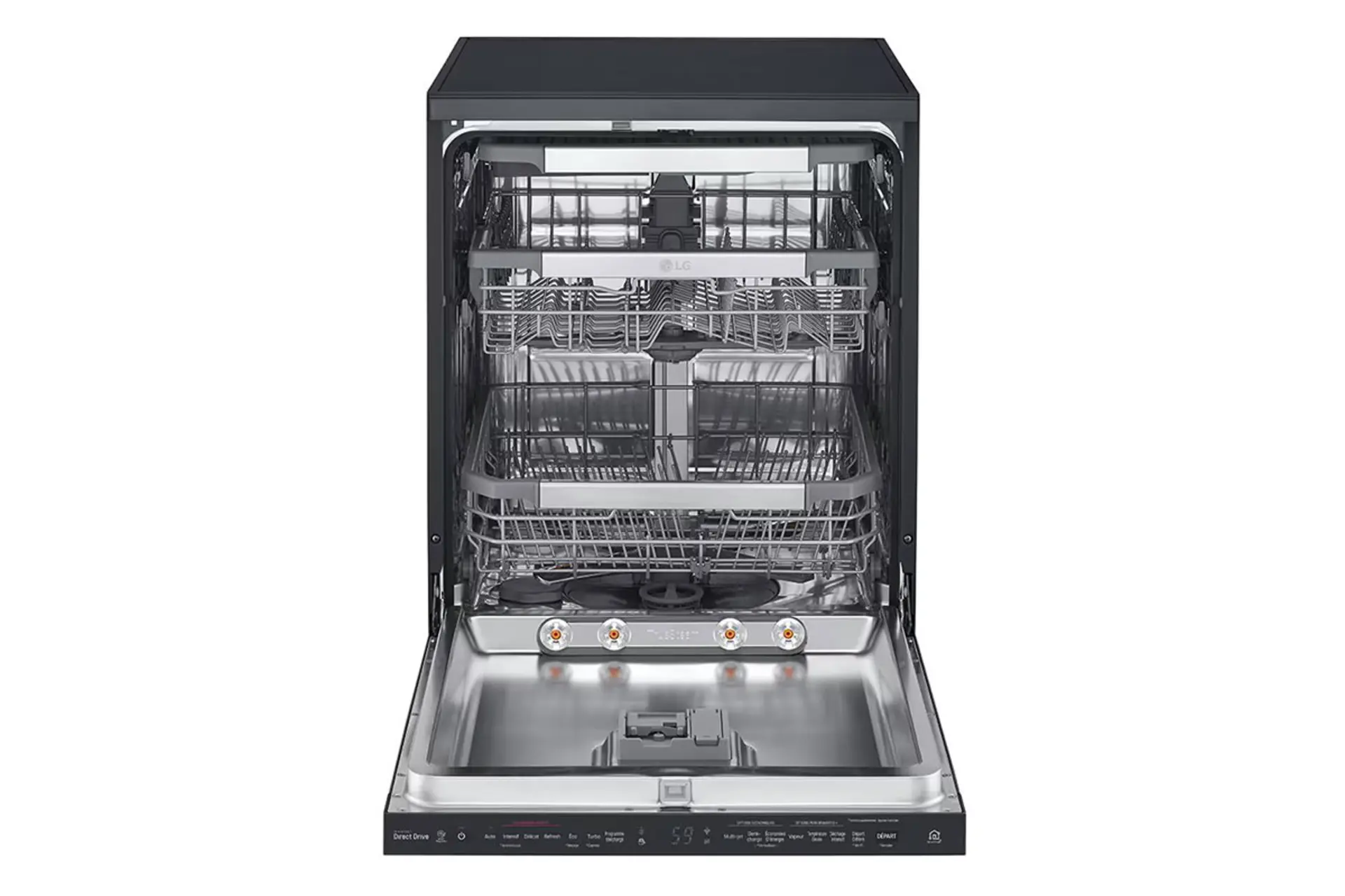 ماشین ظرفشویی ال جی LG DFB325 نمای داخل