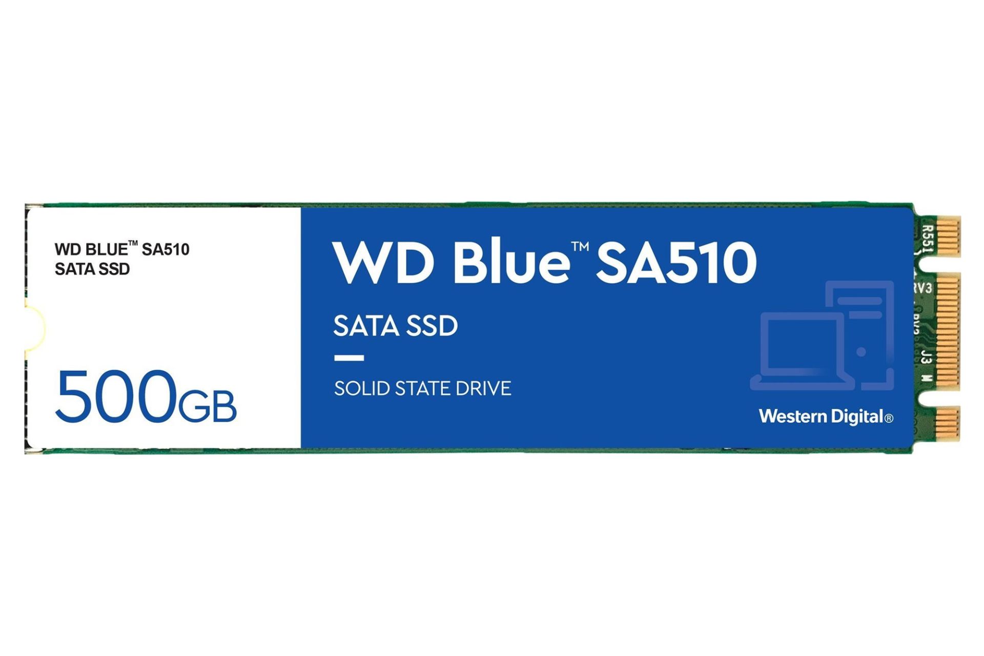ابعاد SSD وسترن دیجیتال Blue WDS500G3B0B SATA M.2 ظرفیت 500 گیگابایت