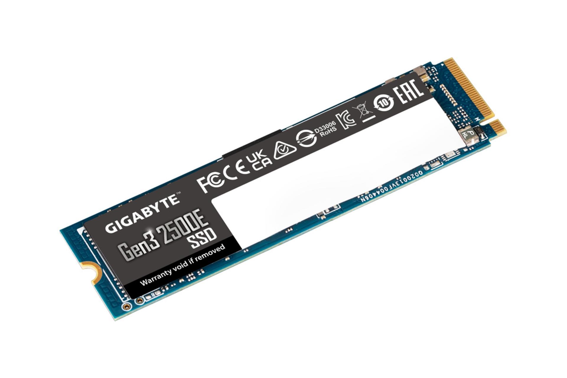 نمای بالا SSD گیگابایت Gen3 2500E NVMe M.2 ظرفیت 500 گیگابایت