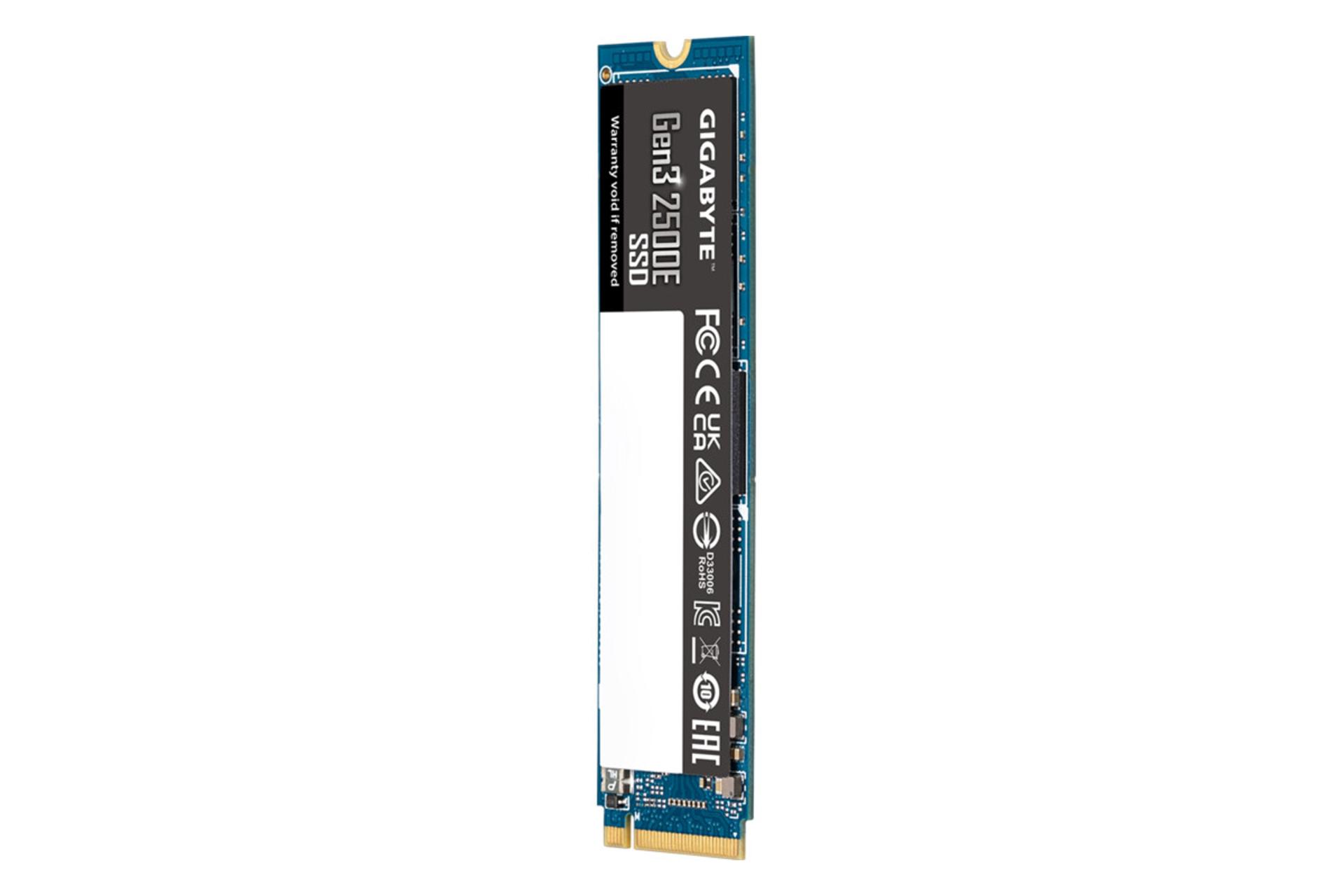 نمای جانبی SSD گیگابایت Gen3 2500E NVMe M.2 ظرفیت 1 ترابایت