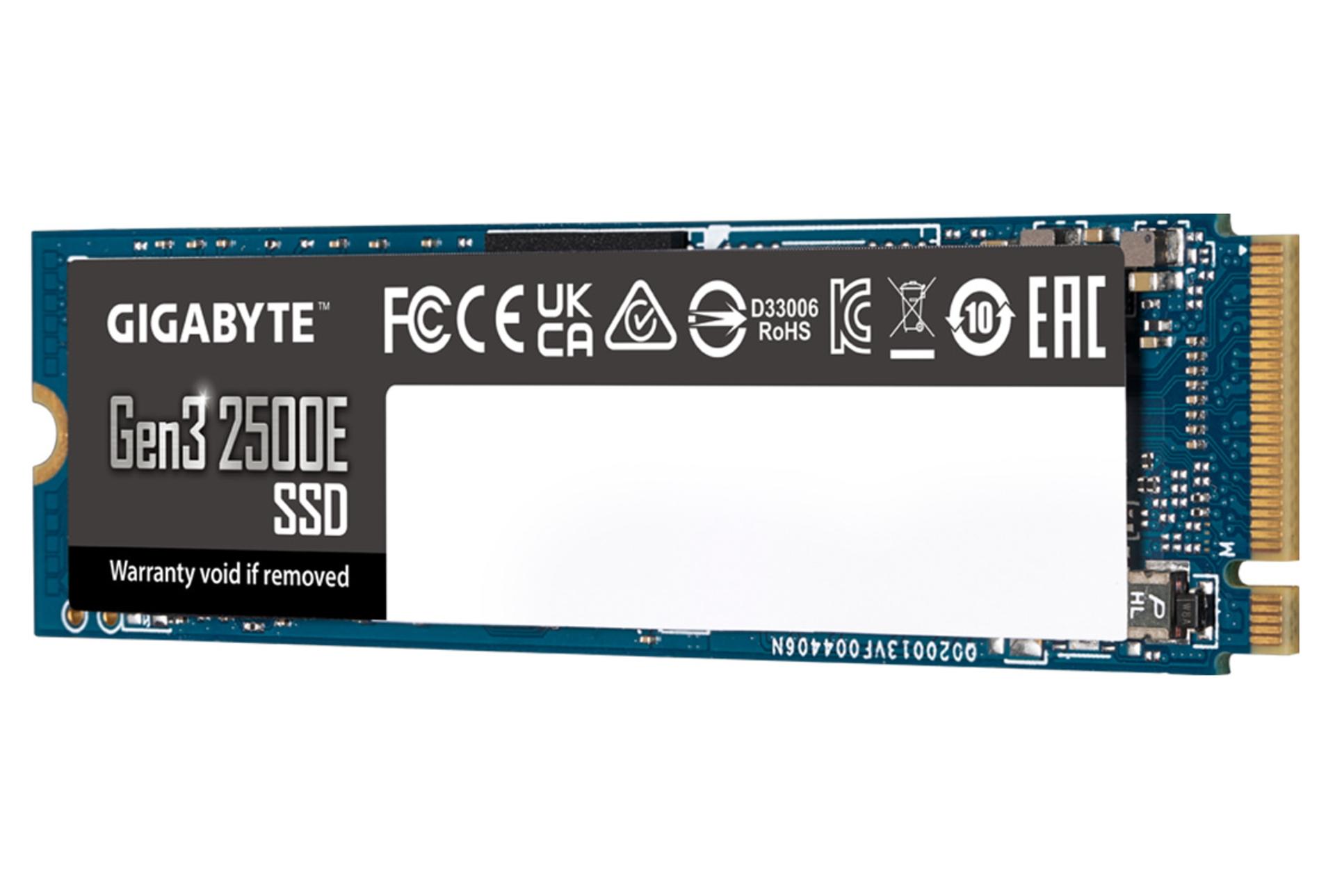 نیمرخ راست SSD گیگابایت Gen3 2500E NVMe M.2 ظرفیت 1 ترابایت