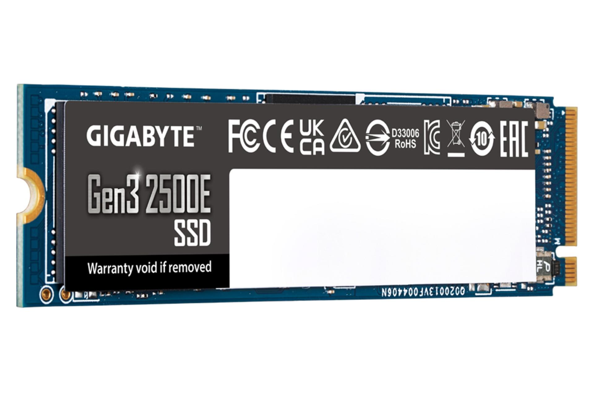 نیمرخ چپ SSD گیگابایت Gen3 2500E NVMe M.2 ظرفیت 1 ترابایت