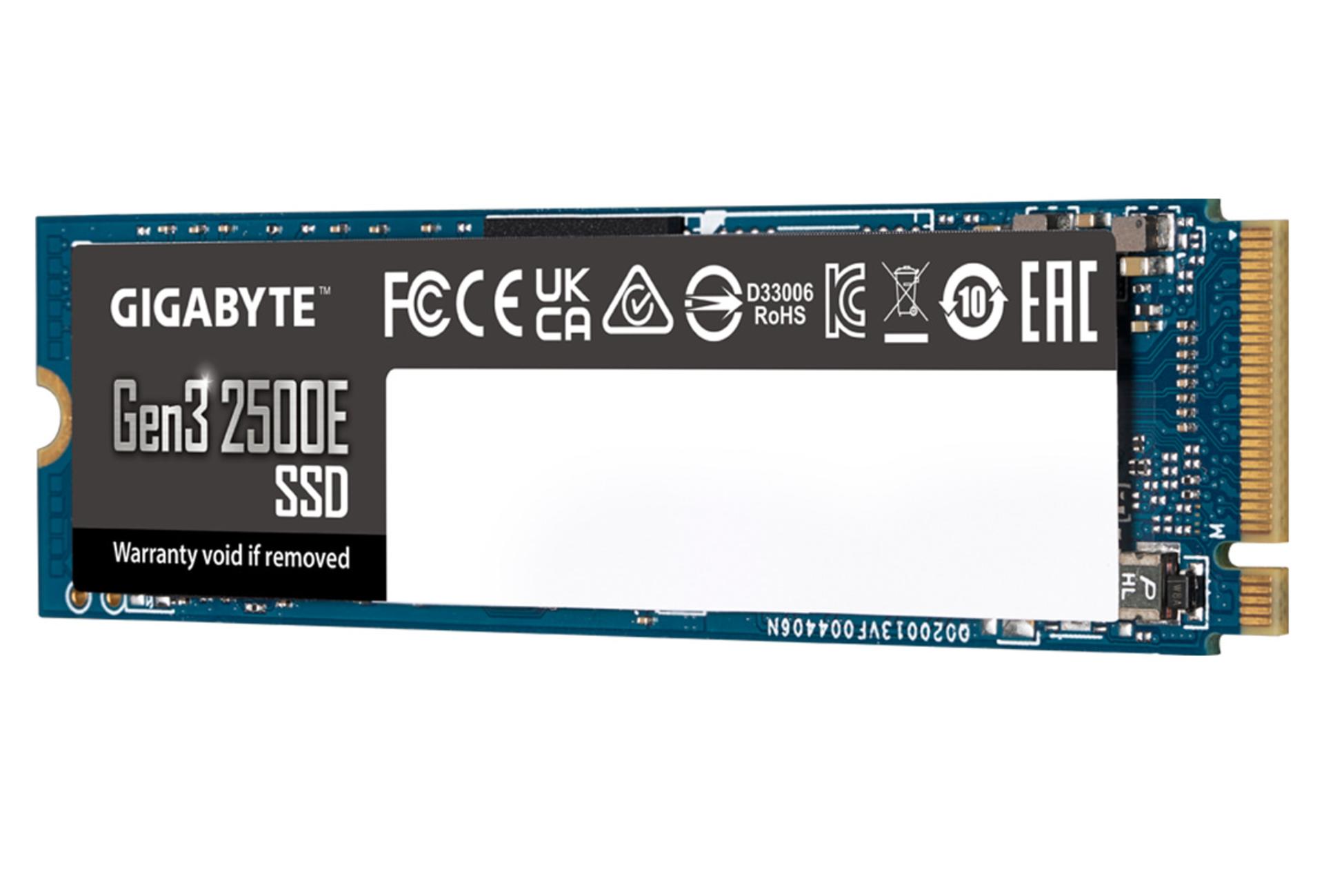 نیمرخ راست SSD گیگابایت Gen3 2500E NVMe M.2 ظرفیت 500 گیگابایت