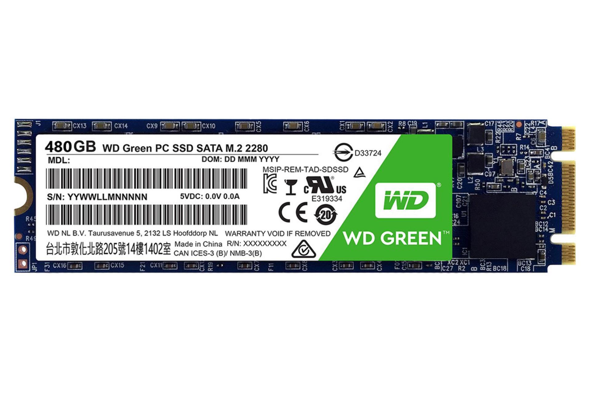 SSD وسترن دیجیتال Green WDS480G1G0B SATA M.2 ظرفیت 480 گیگابایت