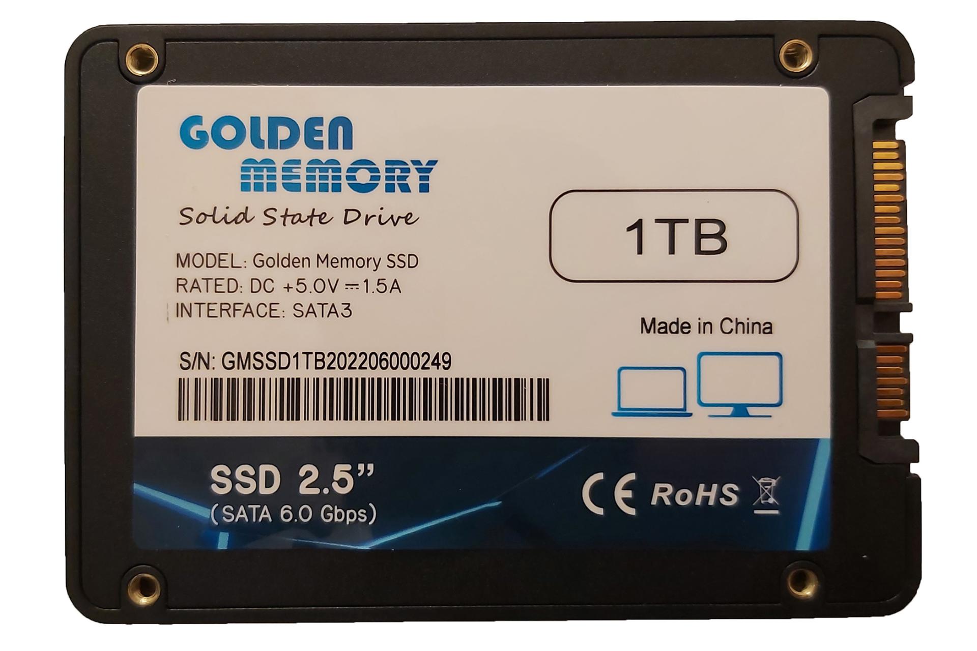 نمای پشت SSD گلدن مموری SATA 2.5 Inch