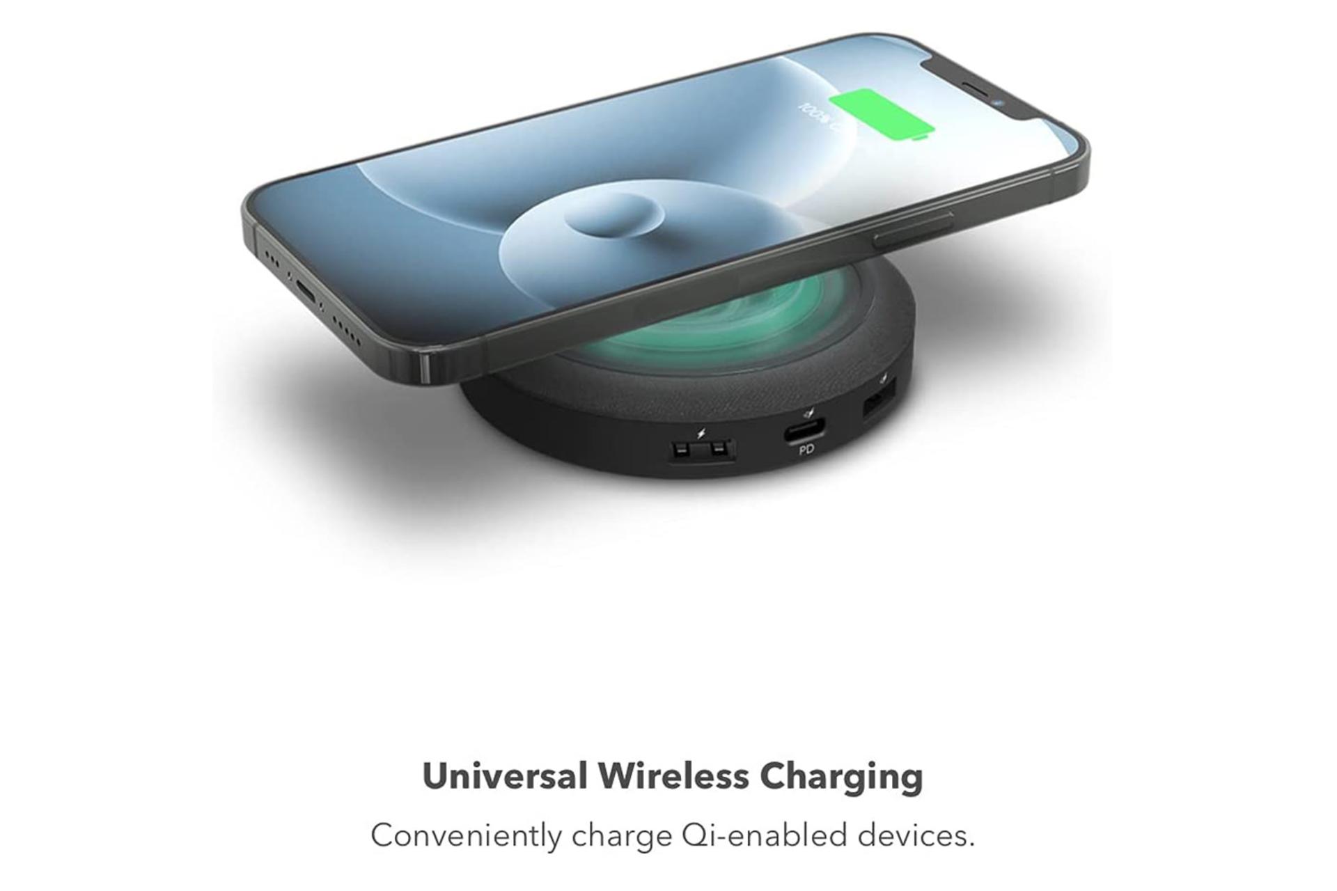 شارژر موفی Wireless Charging Hub در حال شارژدهی