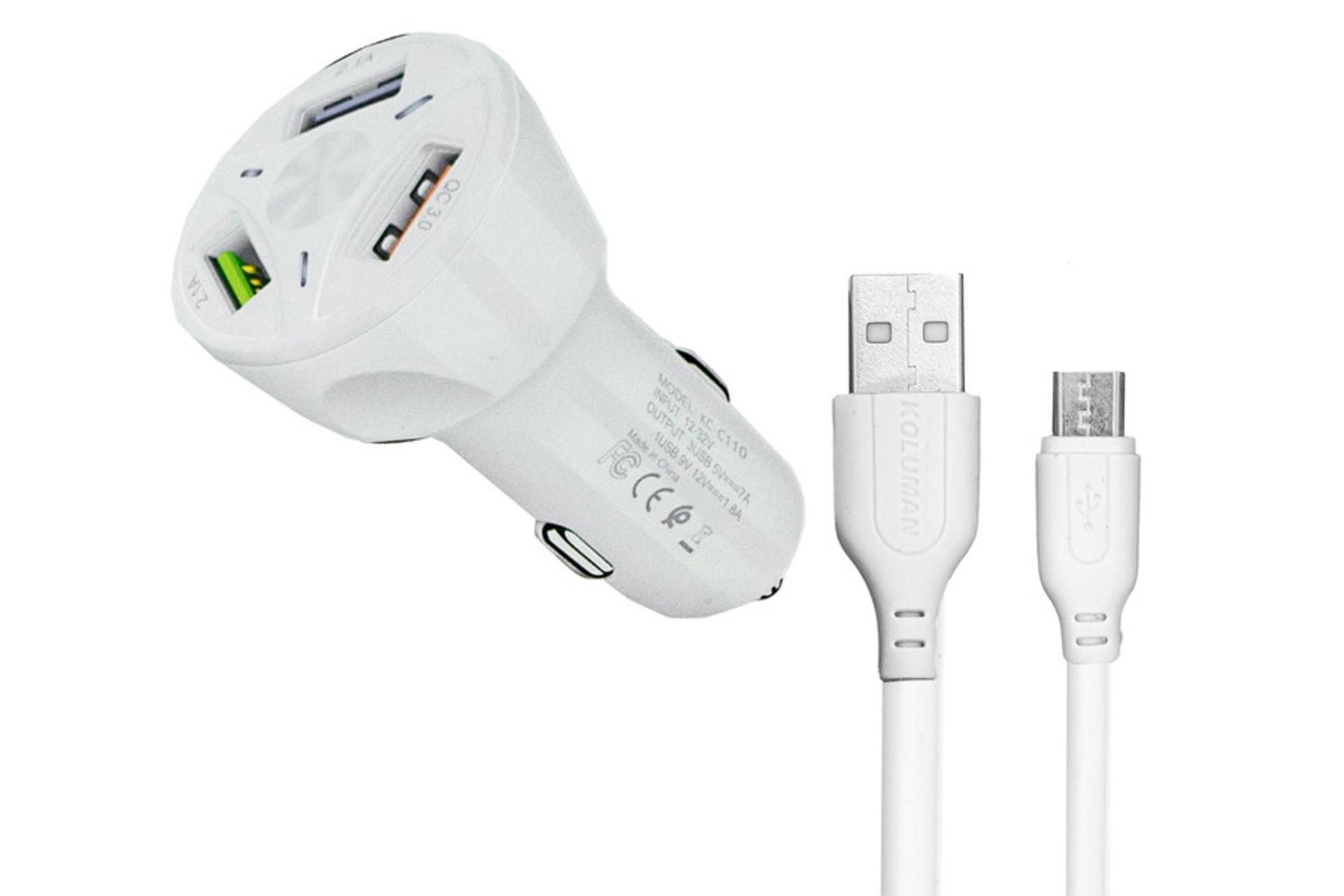 شارژر کلومن KC-C110 همراه با کابل MicroUSB