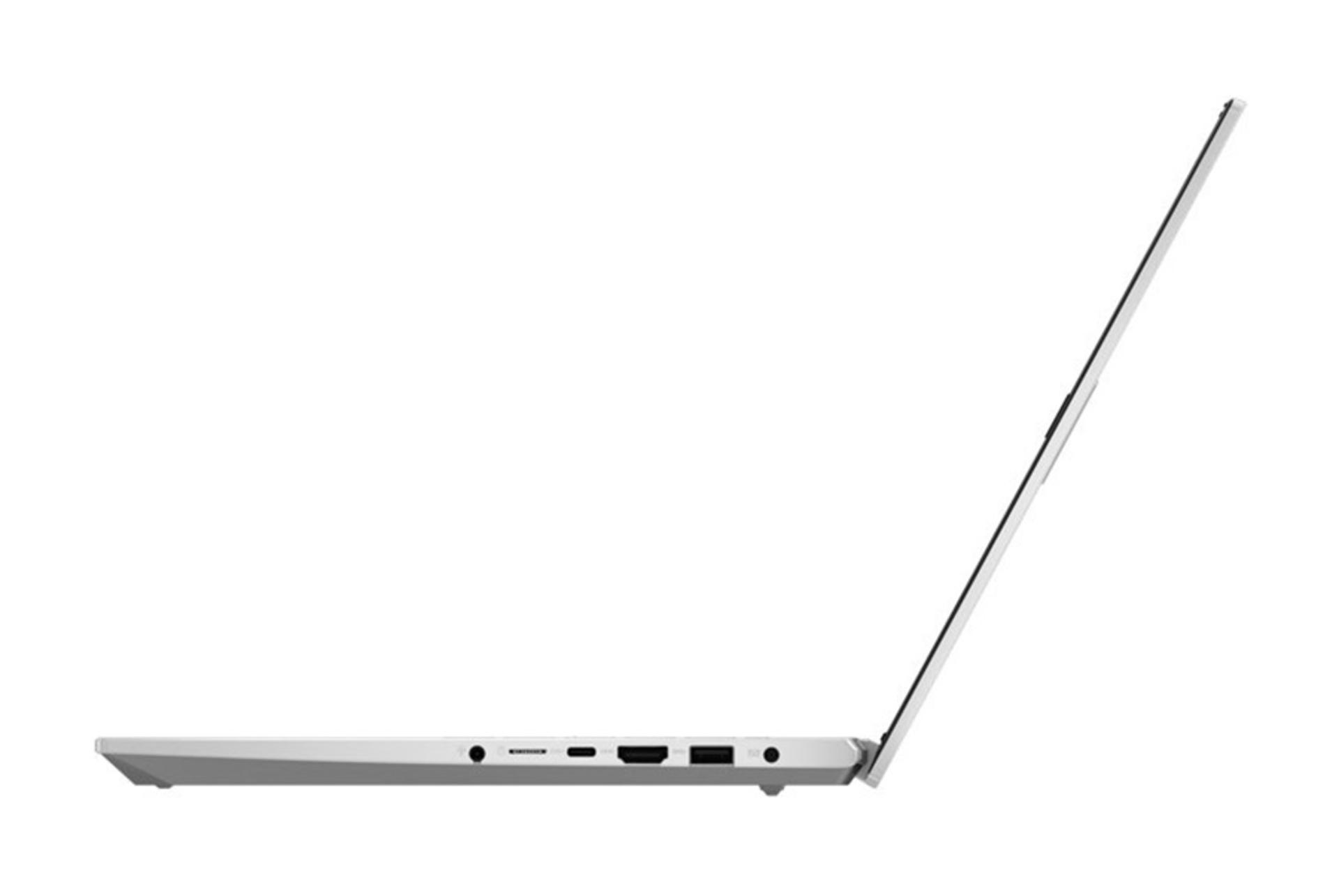 نمای کنار لپ تاپ ایسوس Vivobook M6500QH و نمایش پورت های سمت راست