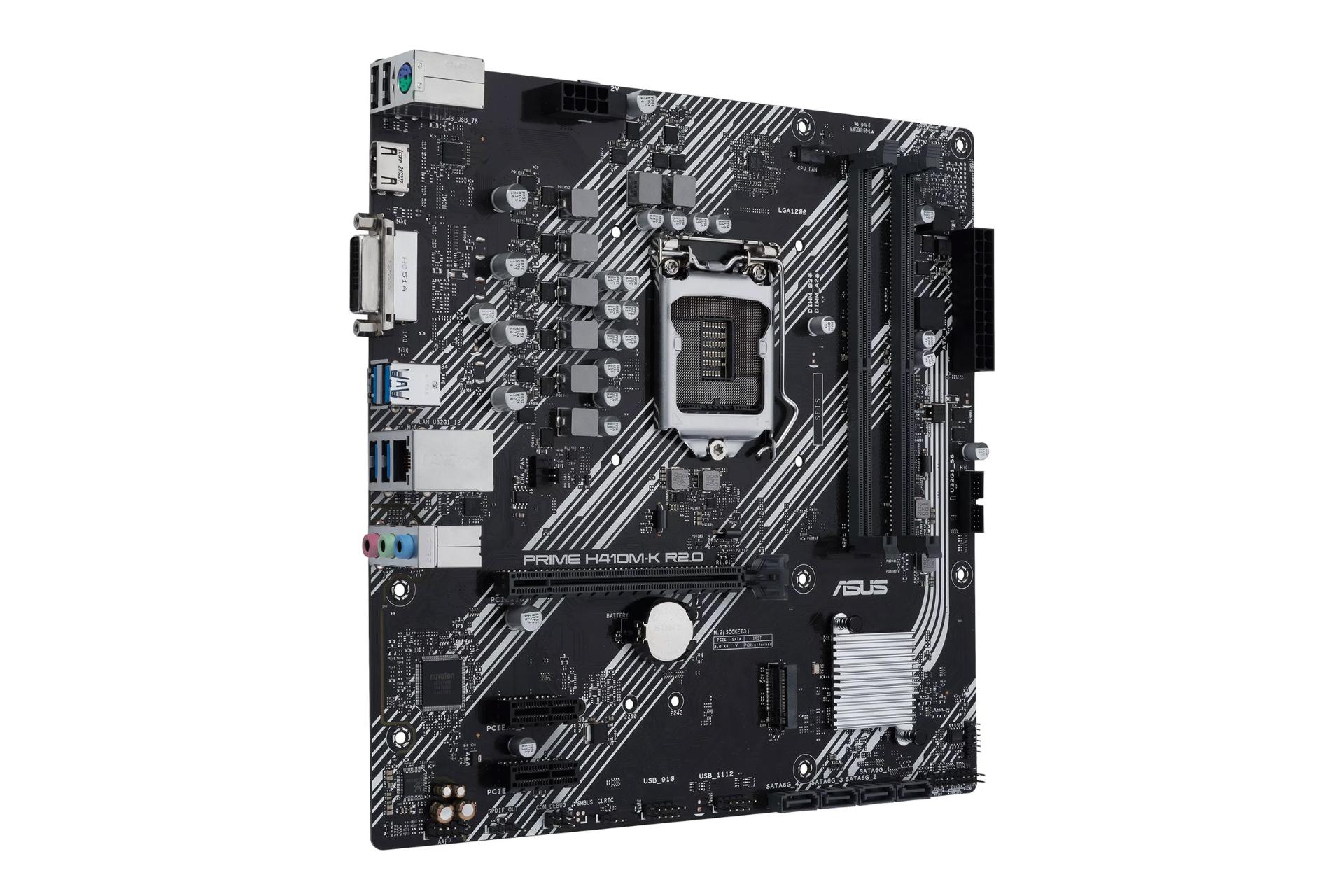 مادربرد ایسوس PRIME H410M-K R2.0 نمای جانبی