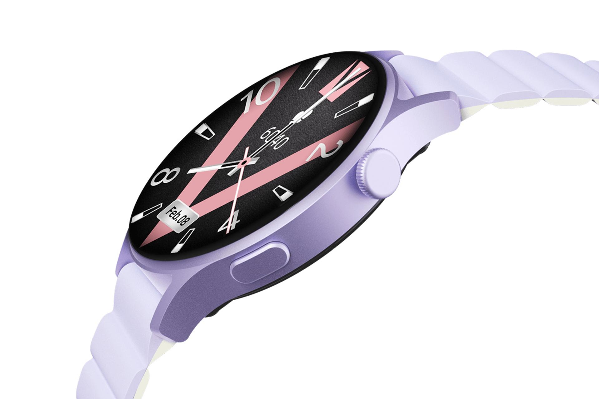 رنگ بنفش ساعت هوشمند کیسلکت Kieslect Lady Watch Lora 2