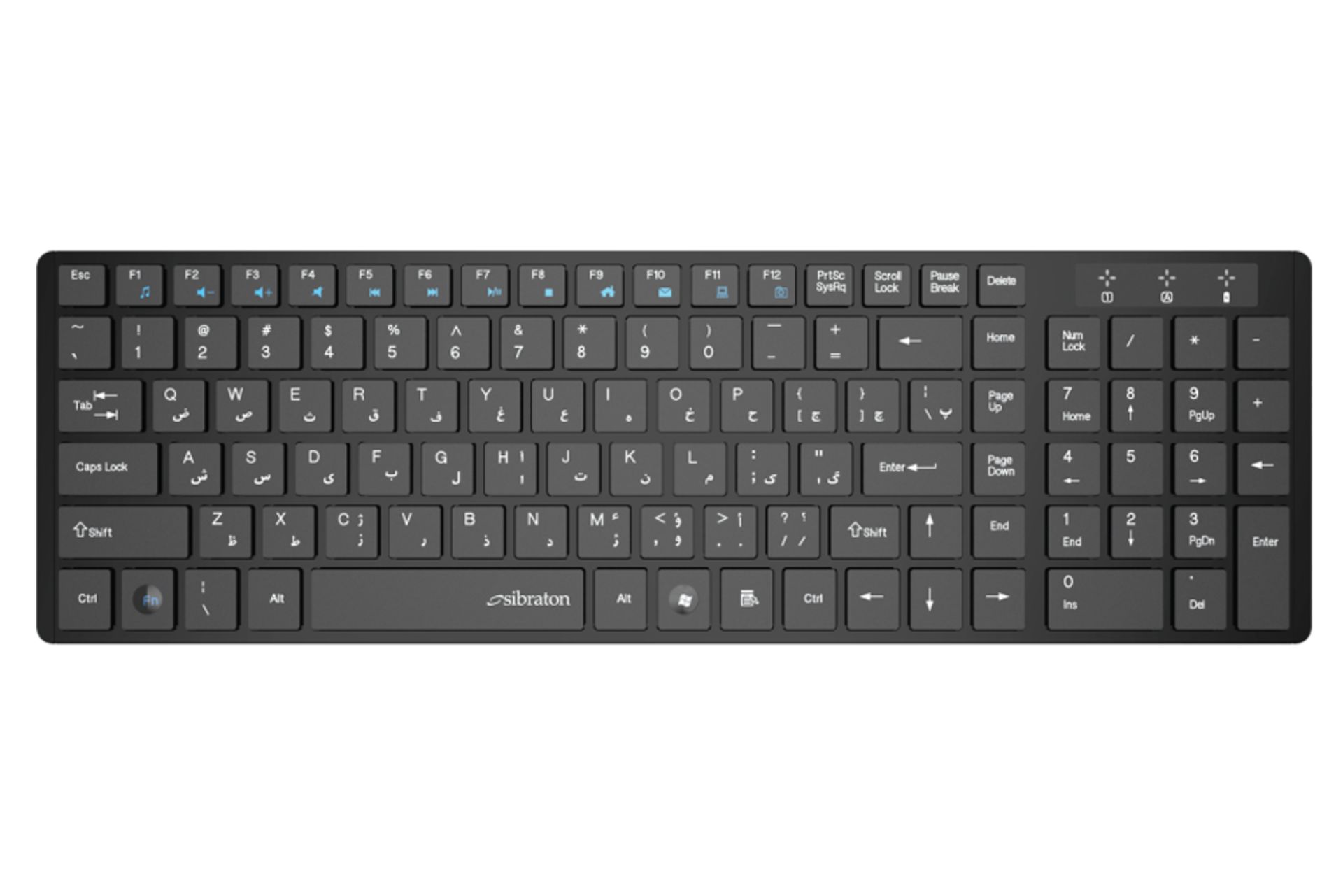 کیبورد سیبراتون Sibraton skb578w نمای بالا