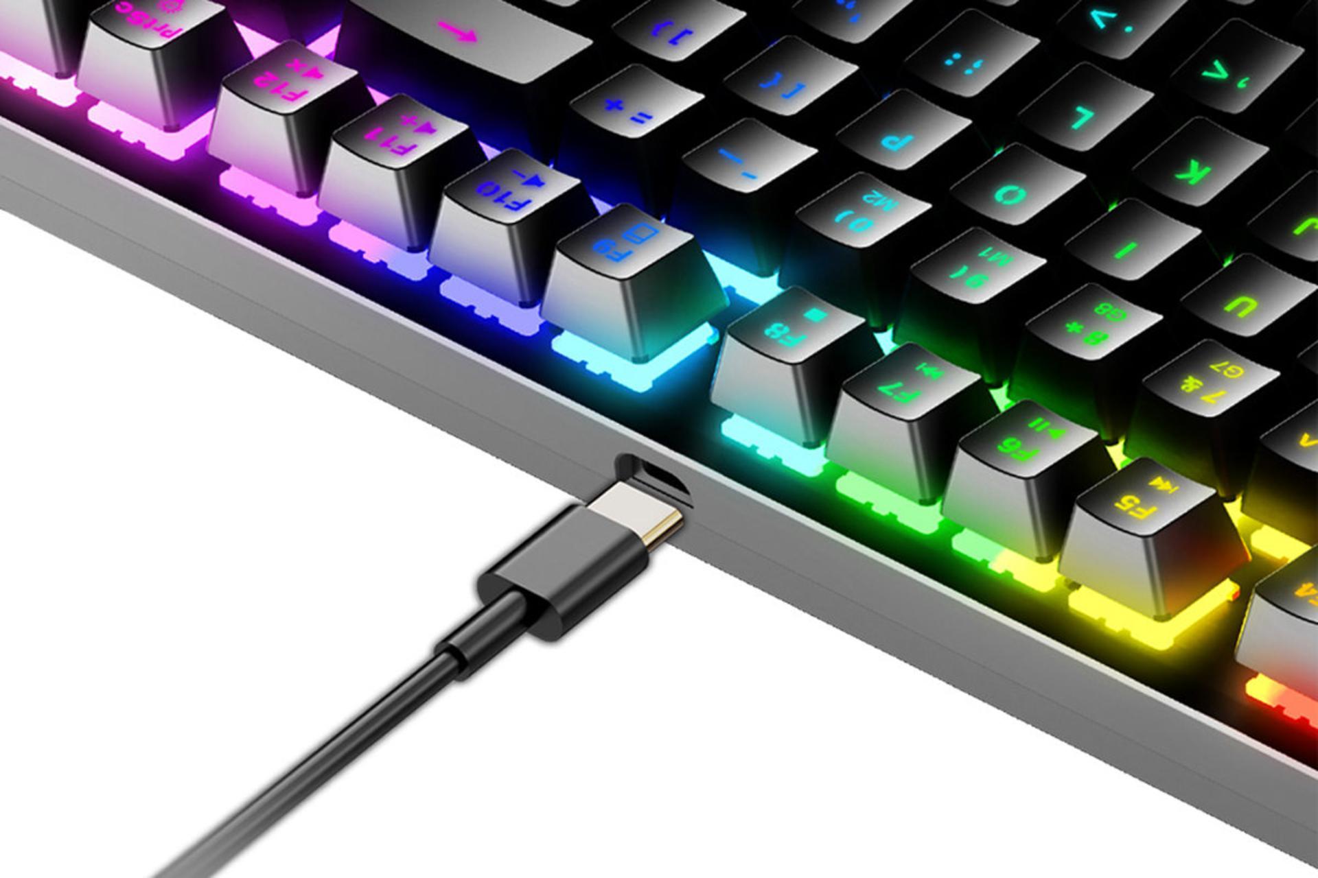 درگاه Type-C کیبورد فنتک MAXFIT87 MK856