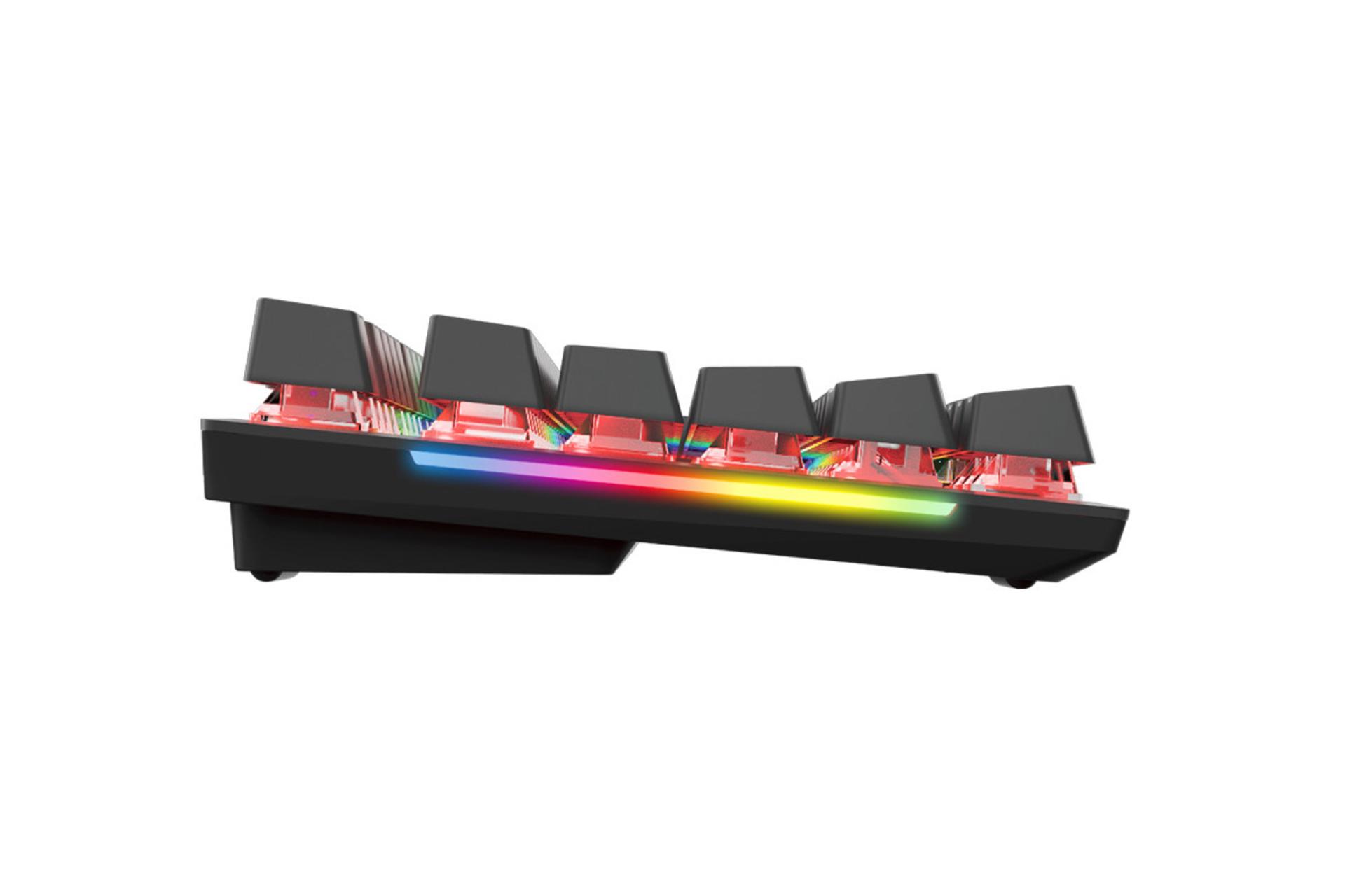 نمای جانبی کیبورد فنتک MAXFIT87 MK856 با نورپردازی