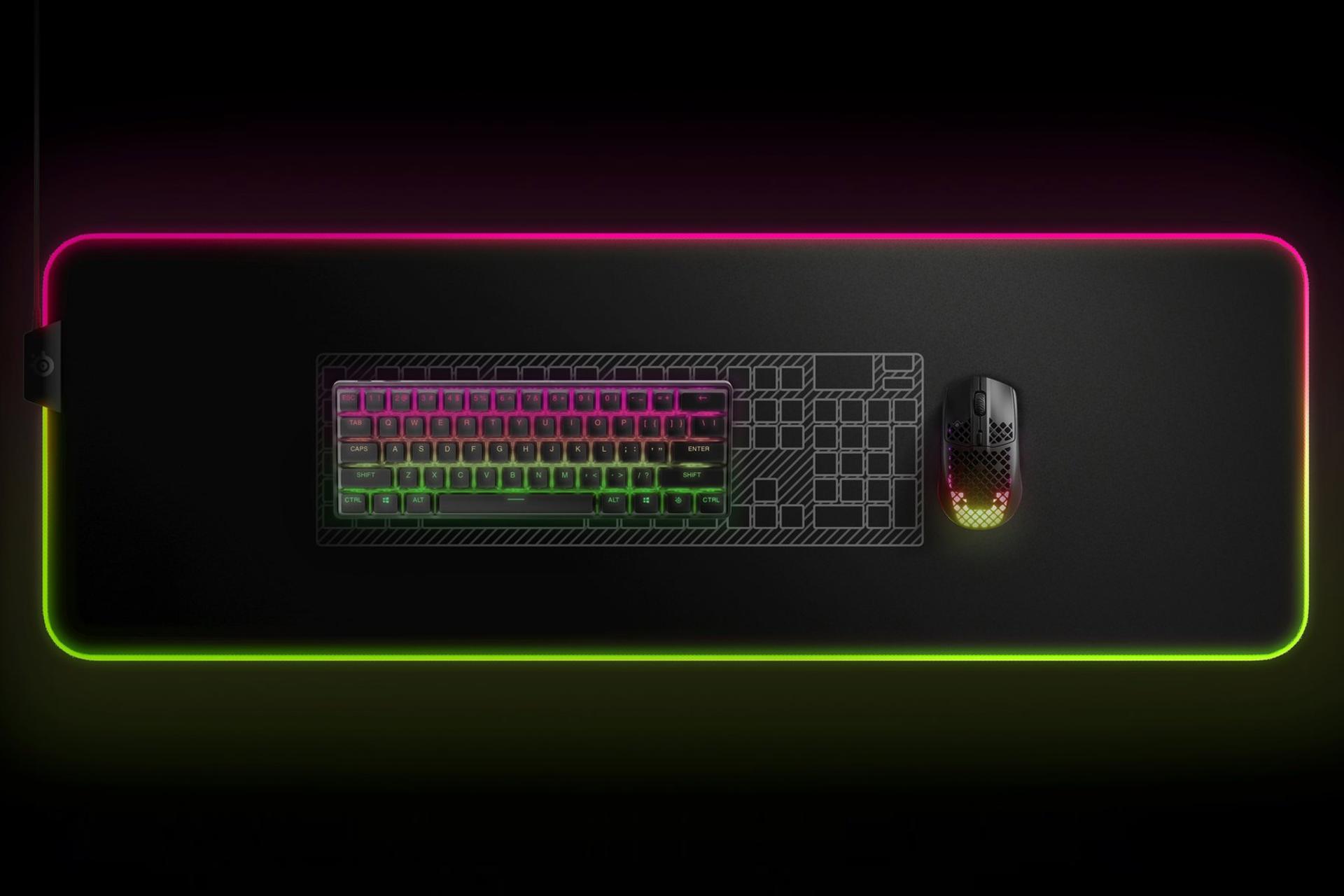 مقایسه ابعاد کیبورد استیل سریز Apex Pro Mini WIRELESS