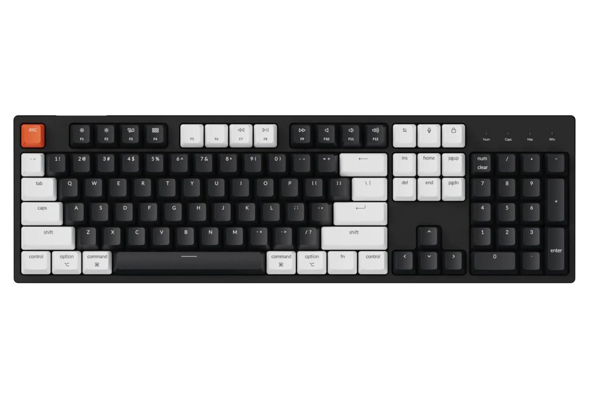 نمای روبرو کیبورد کی کرون C2