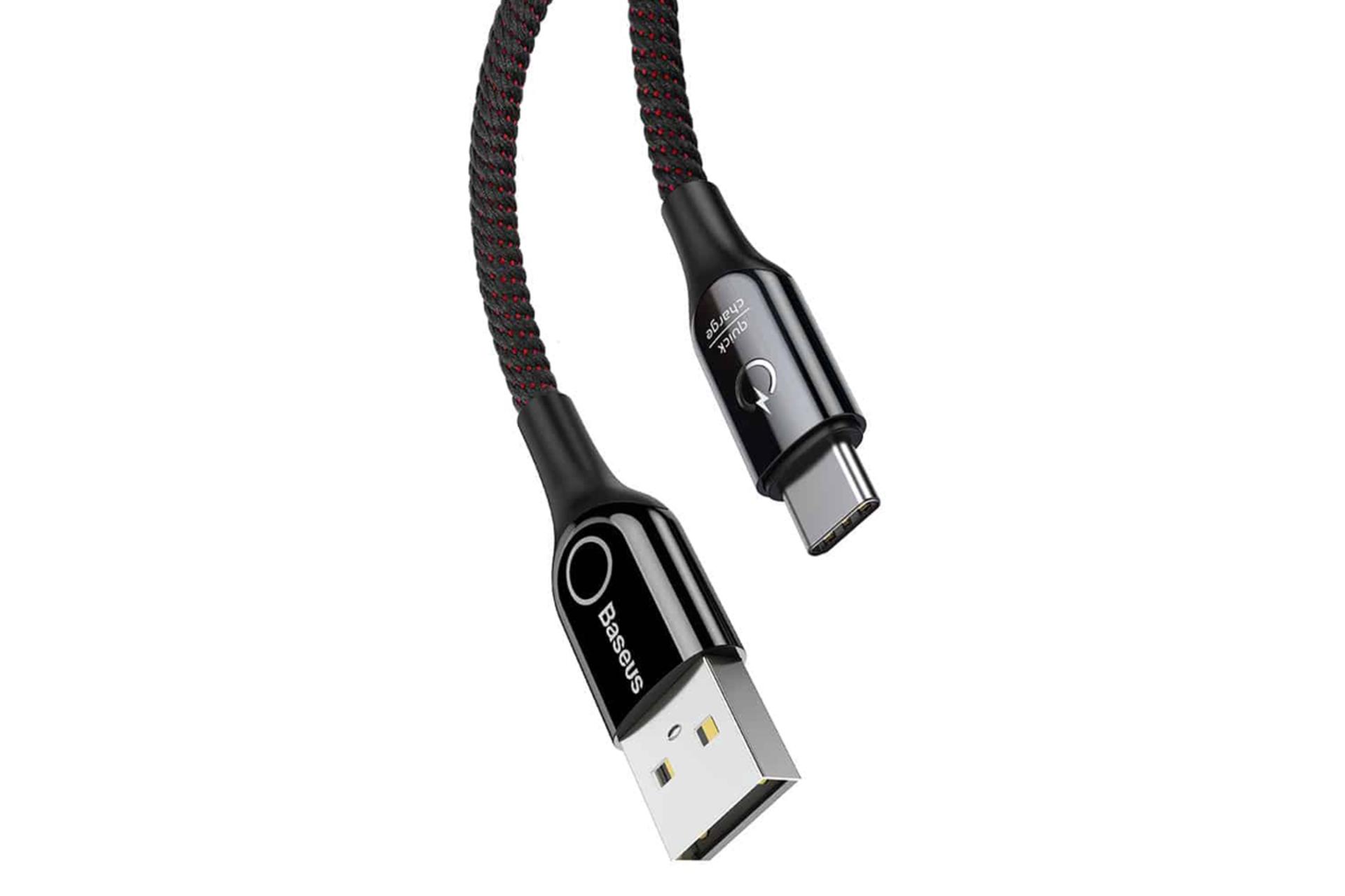 کابل شارژ USB باسئوس USB به Type-C مدل C-Shaped با طول 1 متر مشکی