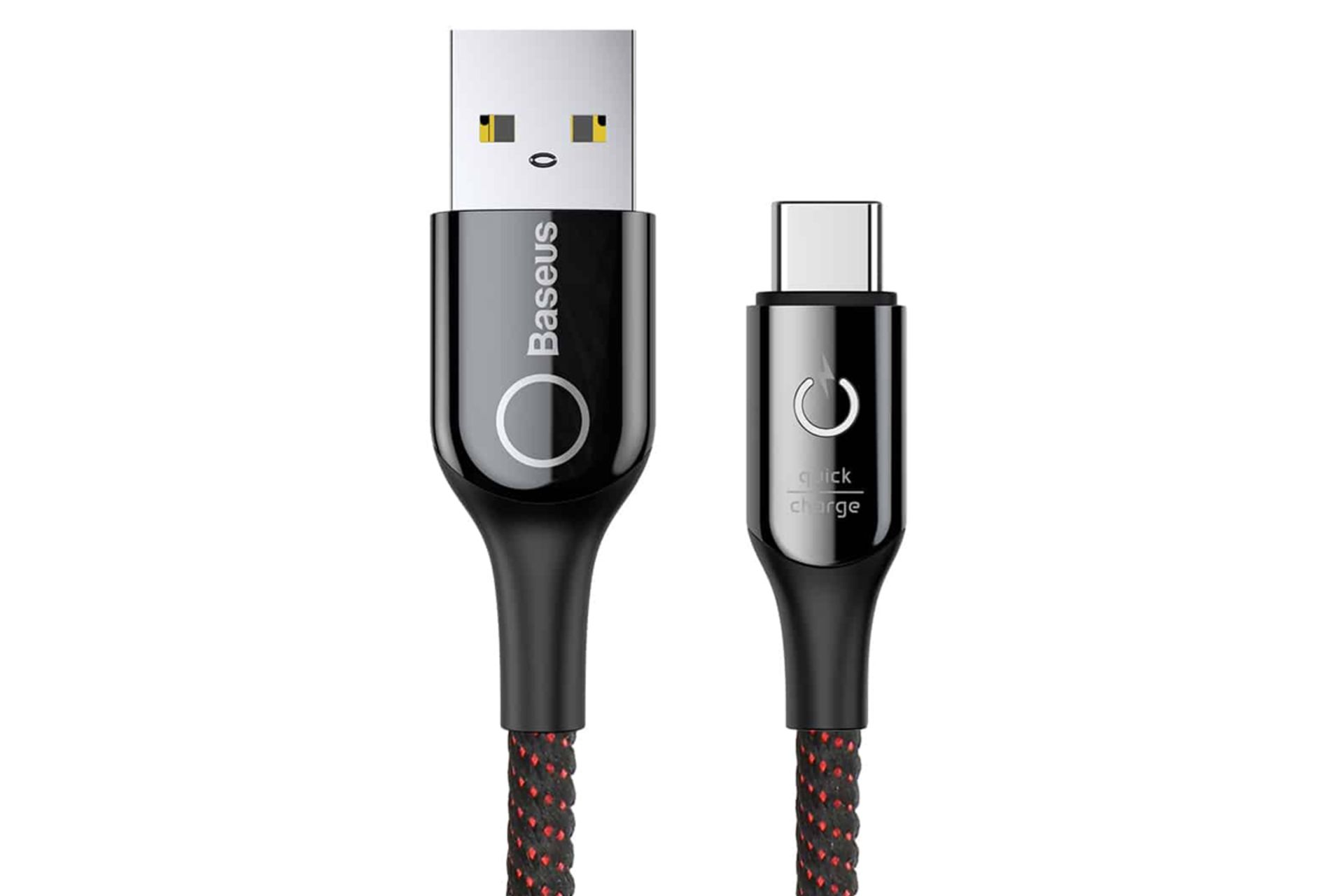 کانکتور کابل شارژ USB باسئوس USB به Type-C مدل C-Shaped با طول 1 متر