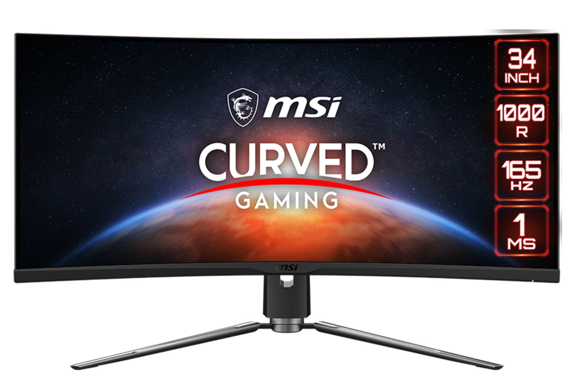 نمای جلوی مانیتور ام اس آی 34 اینچ مدل MPG ARTYMIS 343CQR