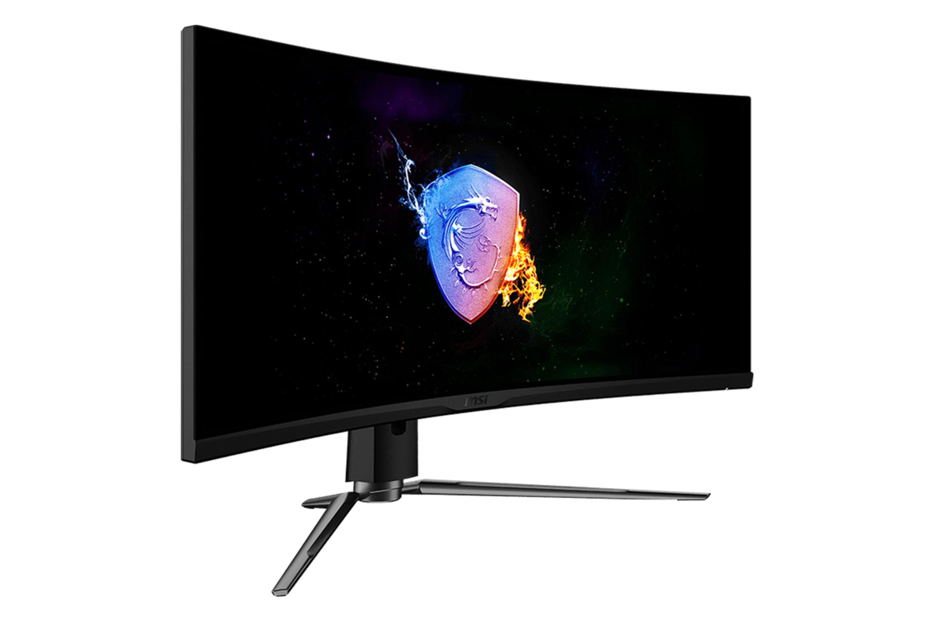 نمای نیم رخ جلویی مانیتور ام اس آی 34 اینچ مدل MPG ARTYMIS 343CQR