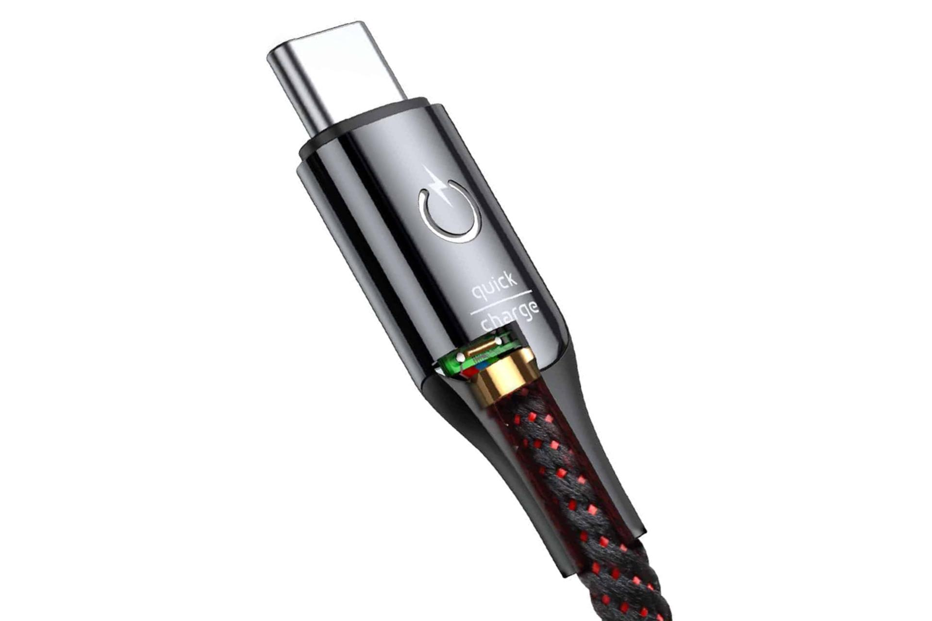 کابل شارژ USB باسئوس USB به Type-C مدل C-Shaped با طول 1 متر نمای داخل