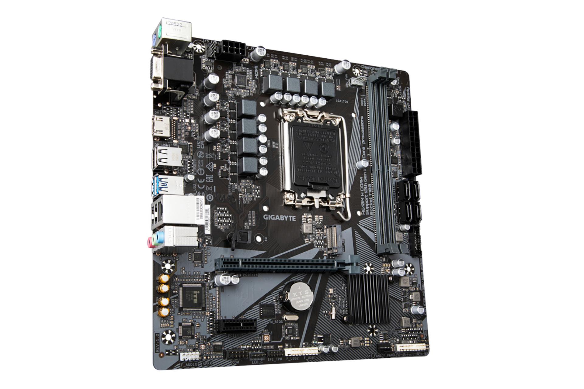 نمای چپ مادربرد گیگابایت GIGABYTE H610M H DDR4 (rev. 1.0)