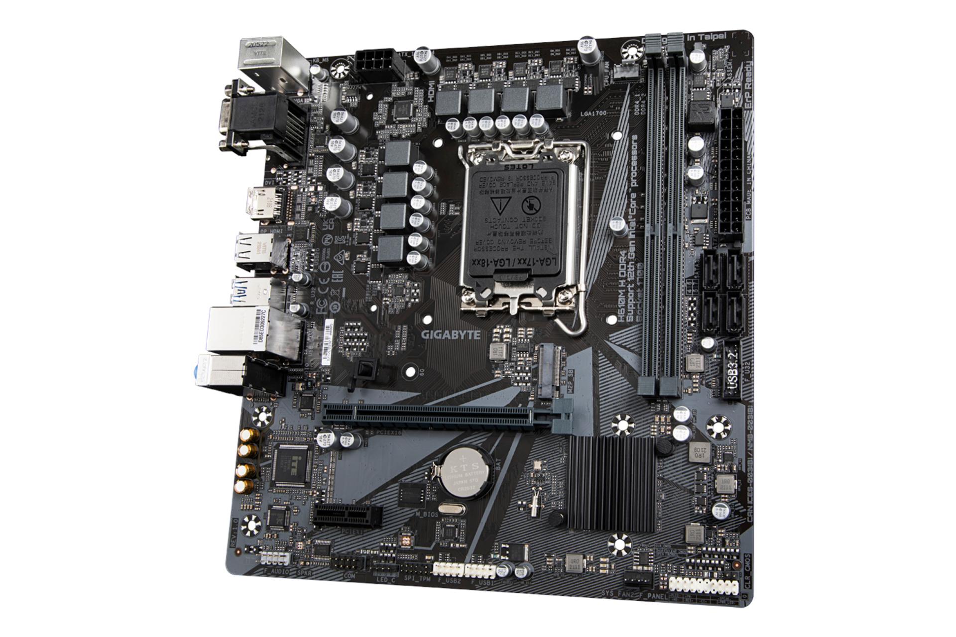نمای راست مادربرد گیگابایت GIGABYTE H610M H DDR4 (rev. 1.0)