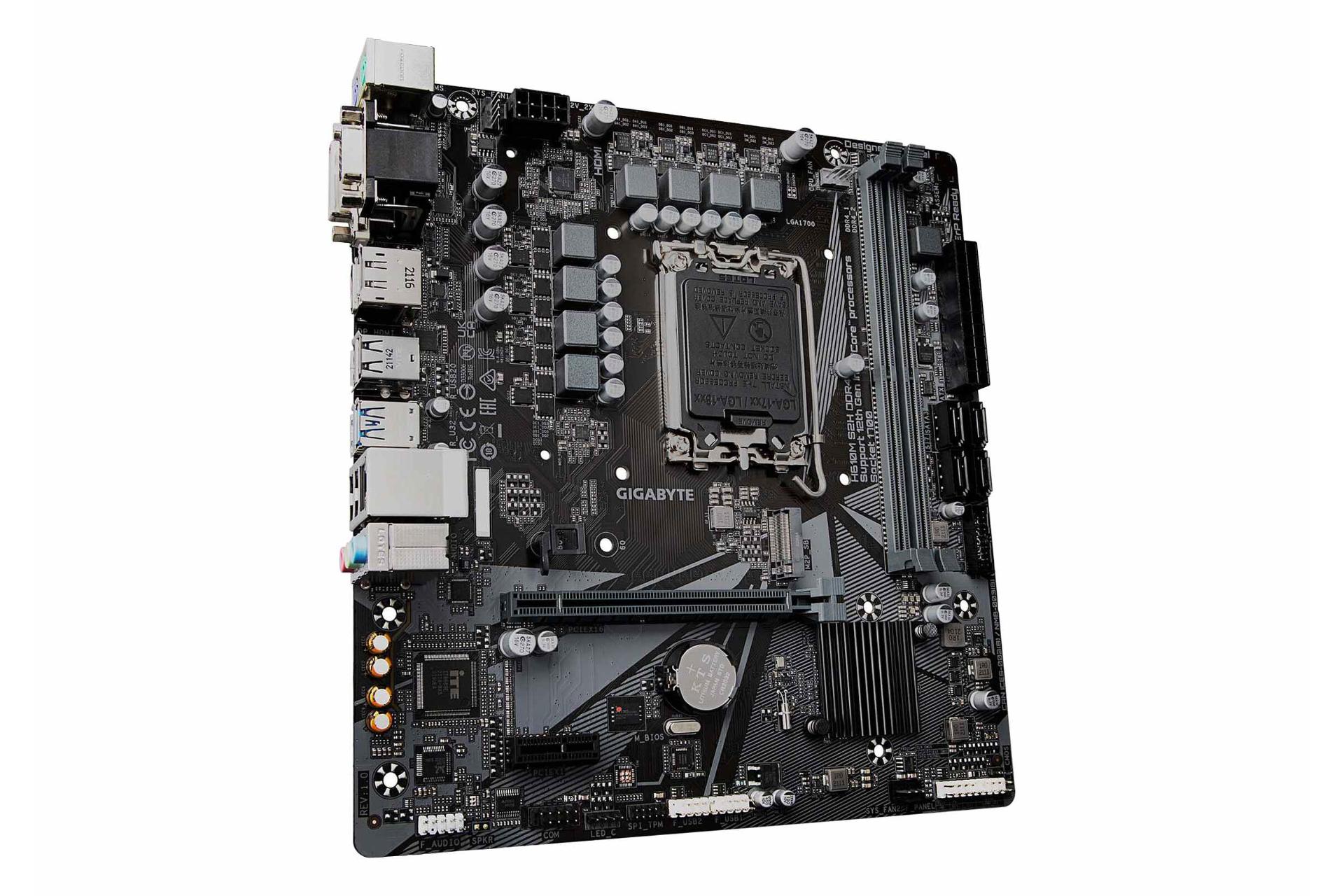 نمای چپ مادربرد گیگابایت GIGABYTE H610M S2H DDR4 (rev. 1.0)