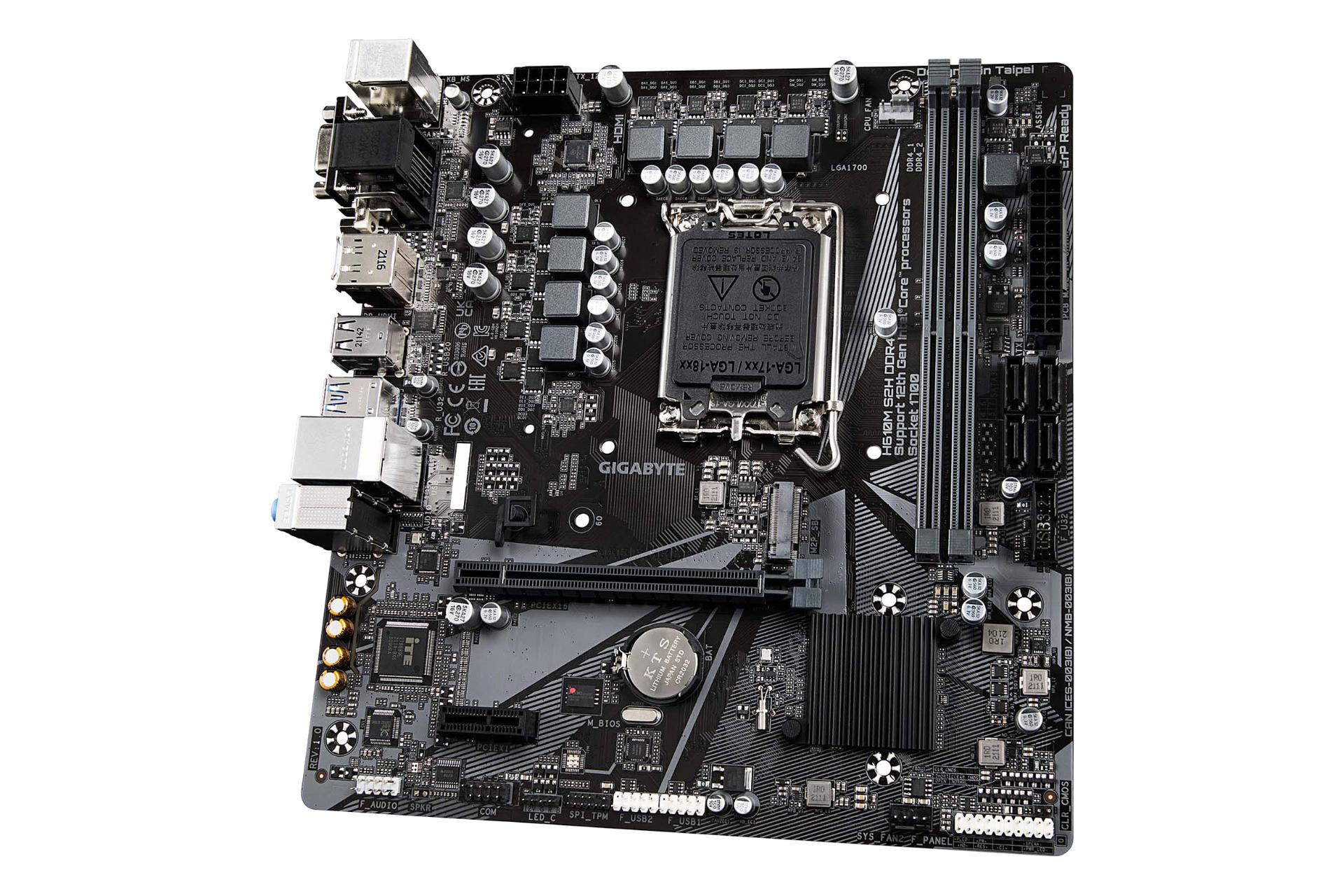 نمای راست مادربرد گیگابایت GIGABYTE H610M S2H DDR4 (rev. 1.0)
