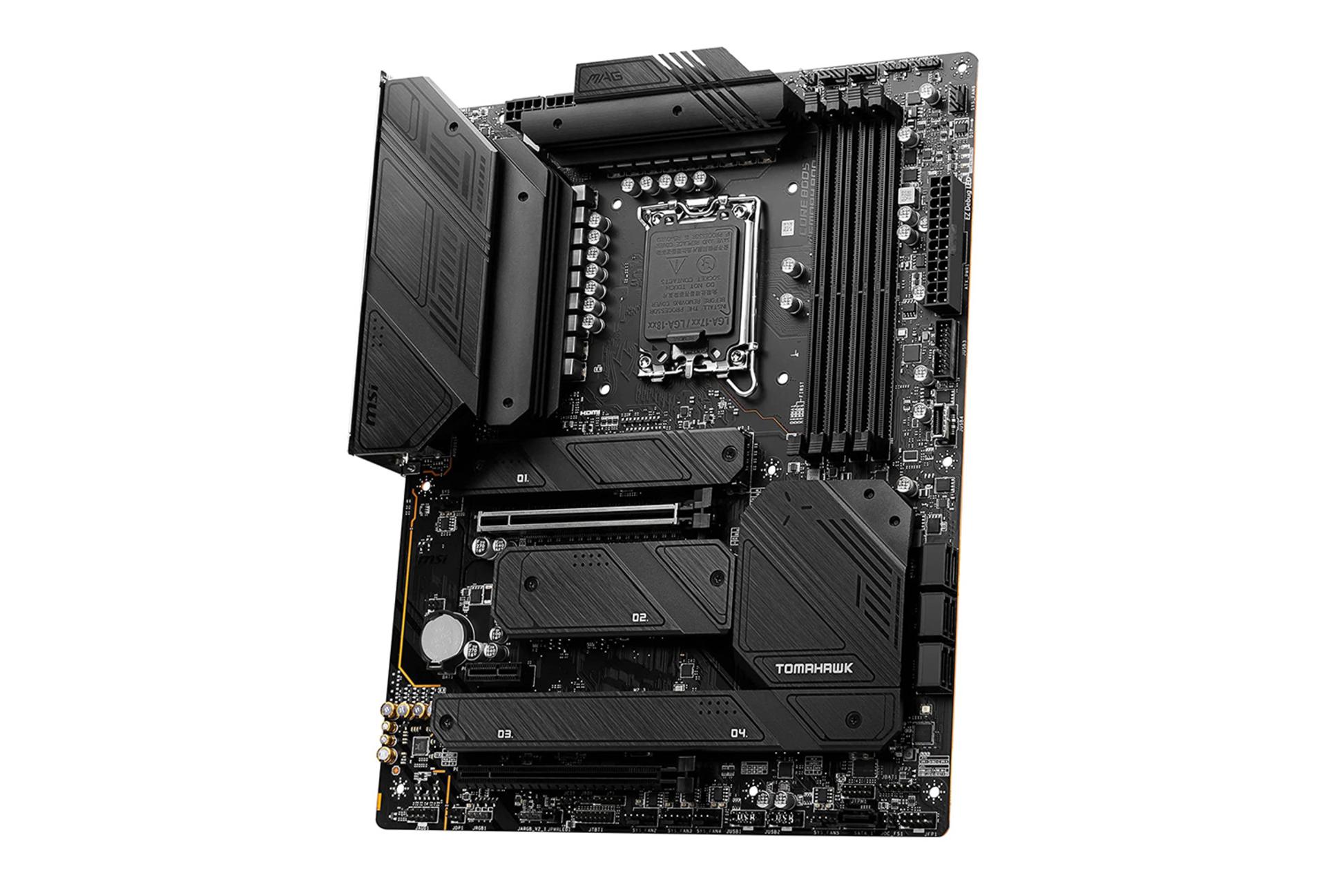 نمای کناری مادربرد ام اس آی MSI MAG Z790 TOMAHAWK WIFI DDR4