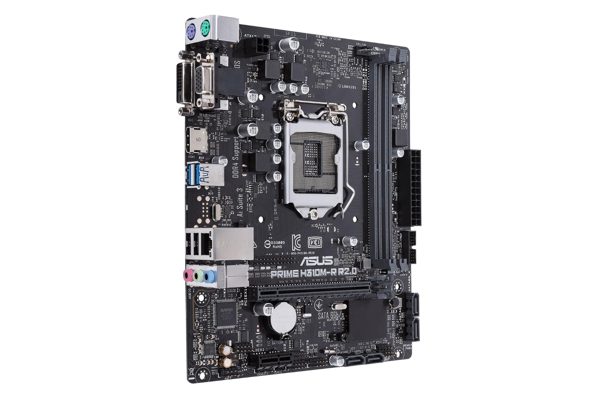 نمای چپ مادربرد ایسوس ASUS PRIME H310M-R R2.0