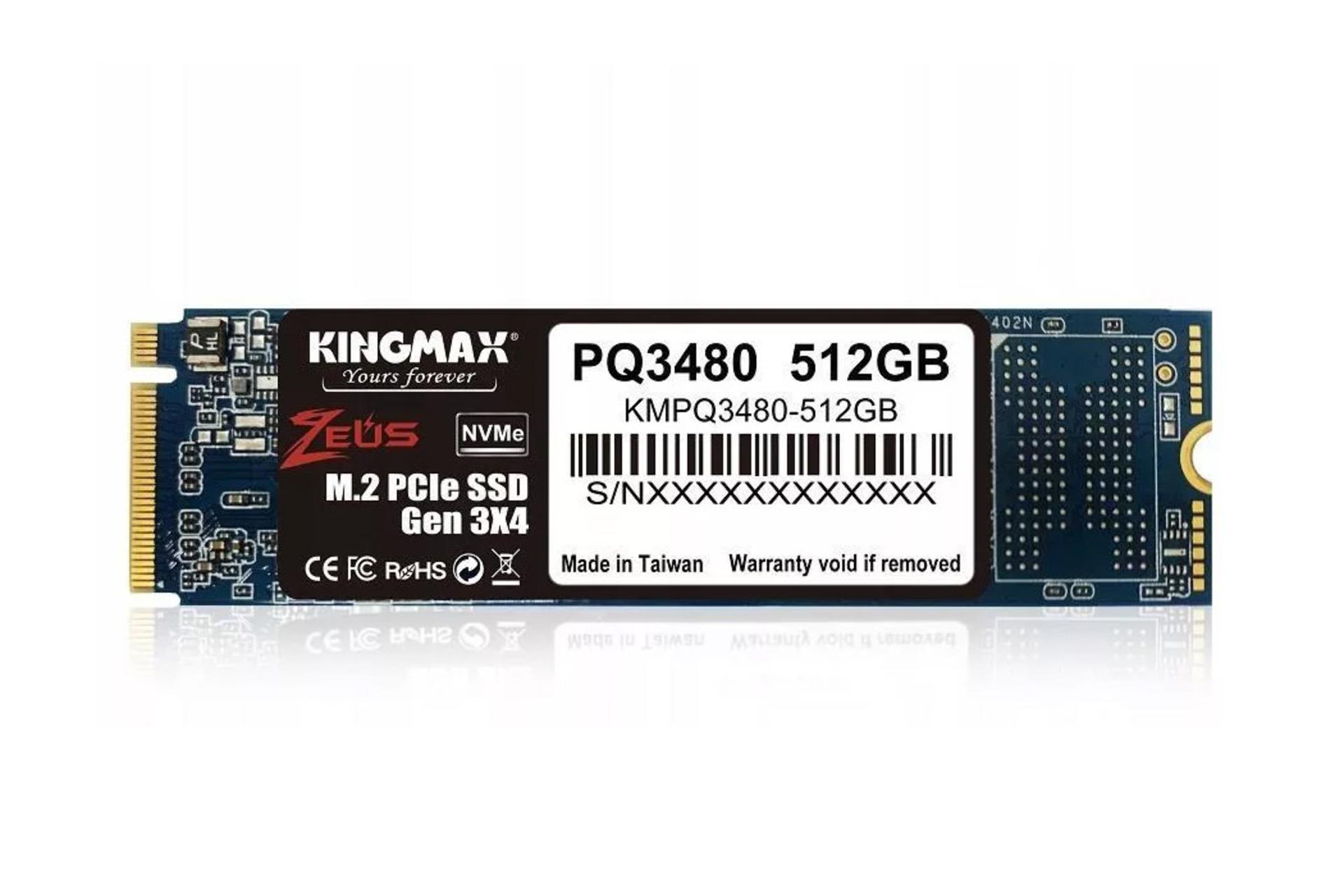 نمای روبرو SSD کینگ مکس KingMax PQ3480 NVMe M.2 512GB ظرفیت 512 گیگابایت