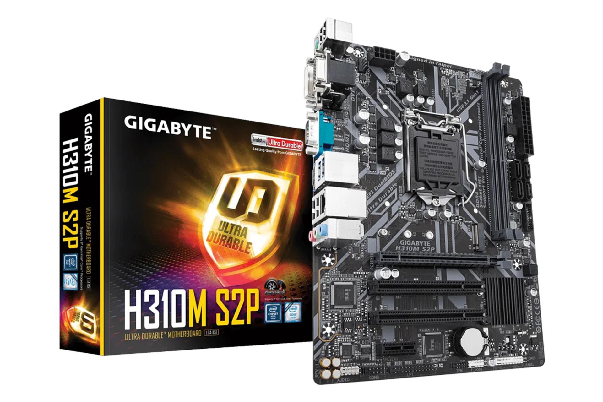 بسته‌بندی مادربرد گیگابایت GIGABYTE H310M S2P (rev. 1.0)