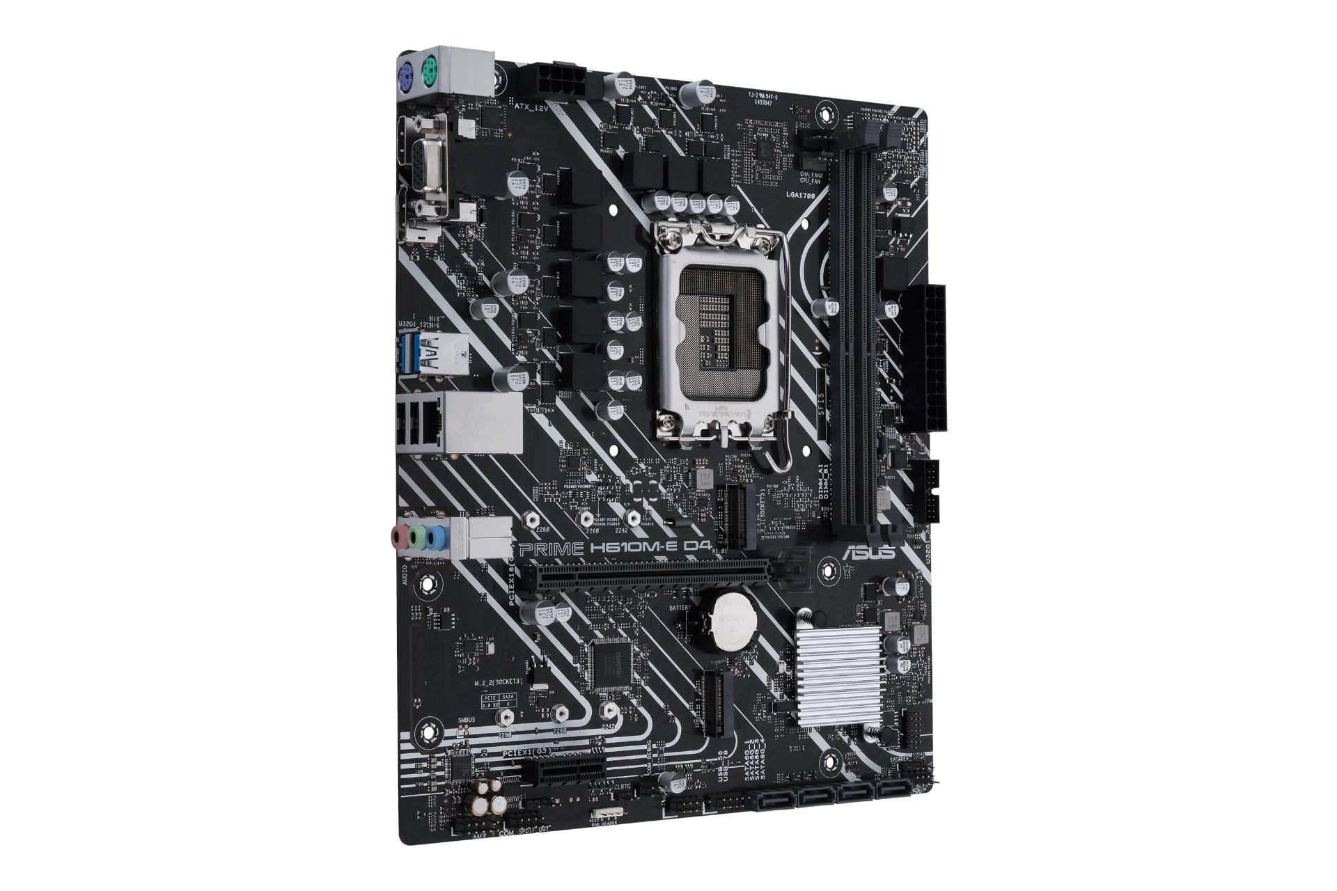 نمای کناری مادربرد ایسوس ASUS PRIME H610M-E D4