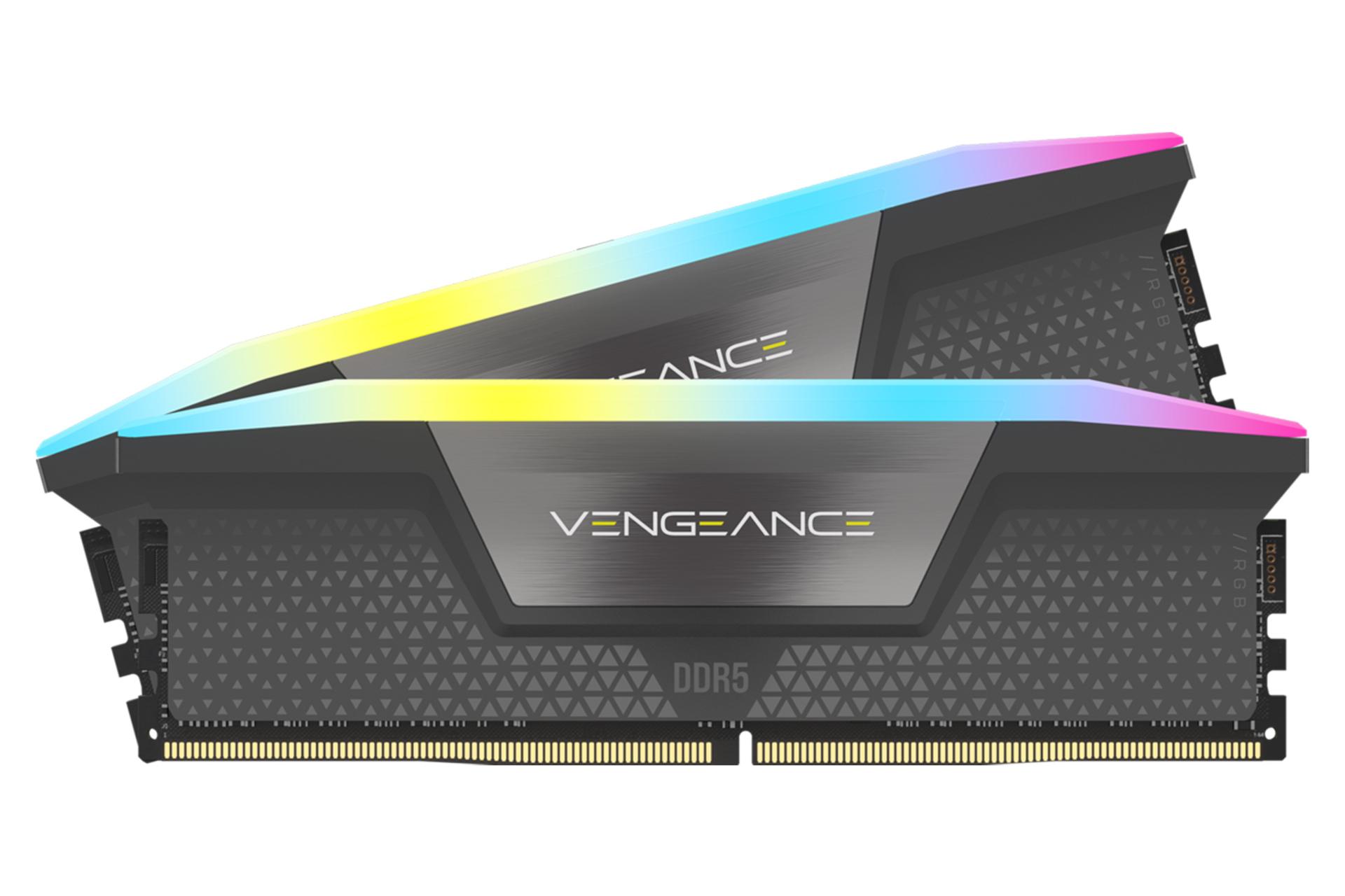 رنگ خاکستری رم کورسر Corsair VENGEANCE RGB 64GB (2x32) DDR5-6000 CL40