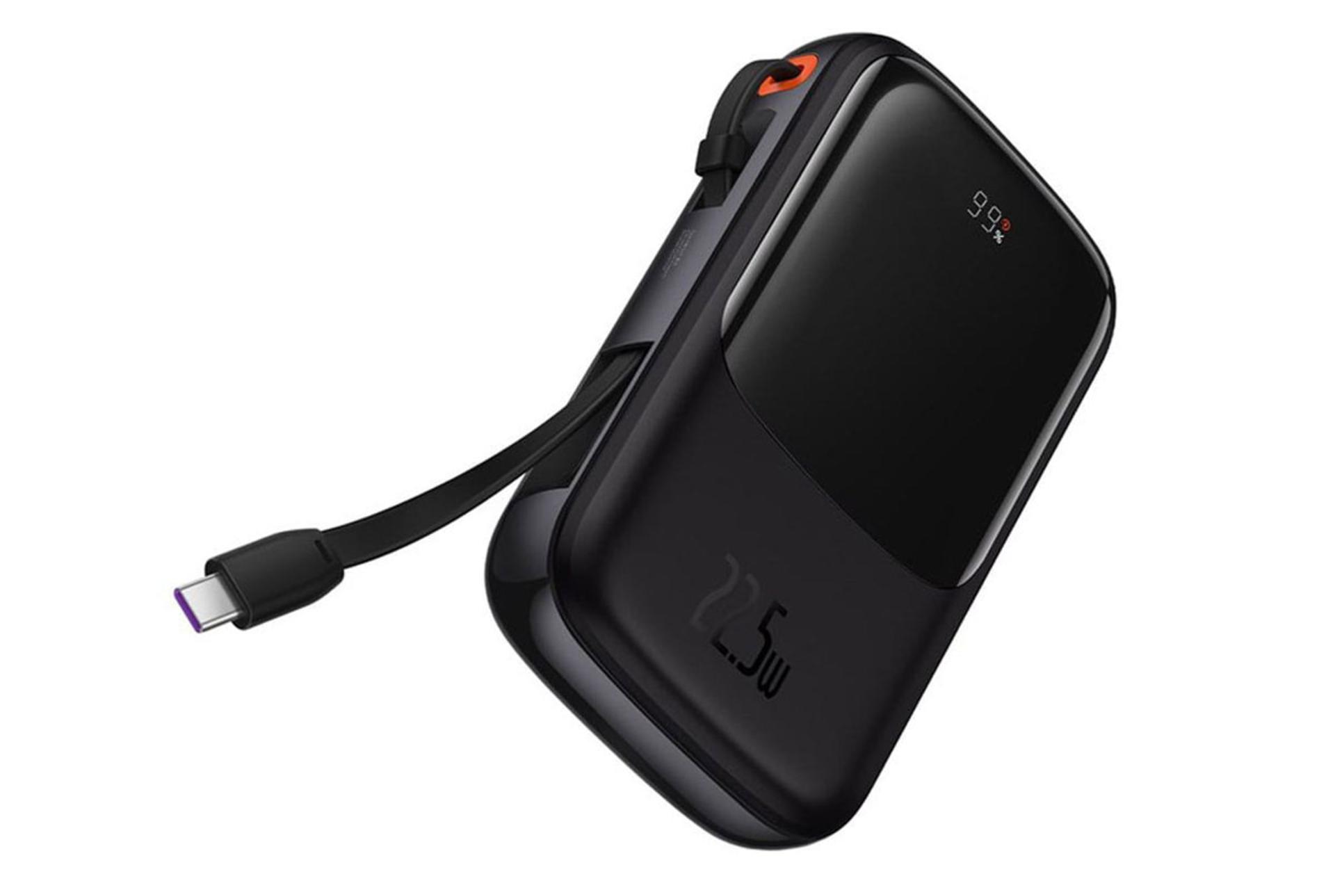 پاور بانک باسئوس Qpow Digital Display با ظرفیت 10000 میلی‌آمپر ساعت مشکی