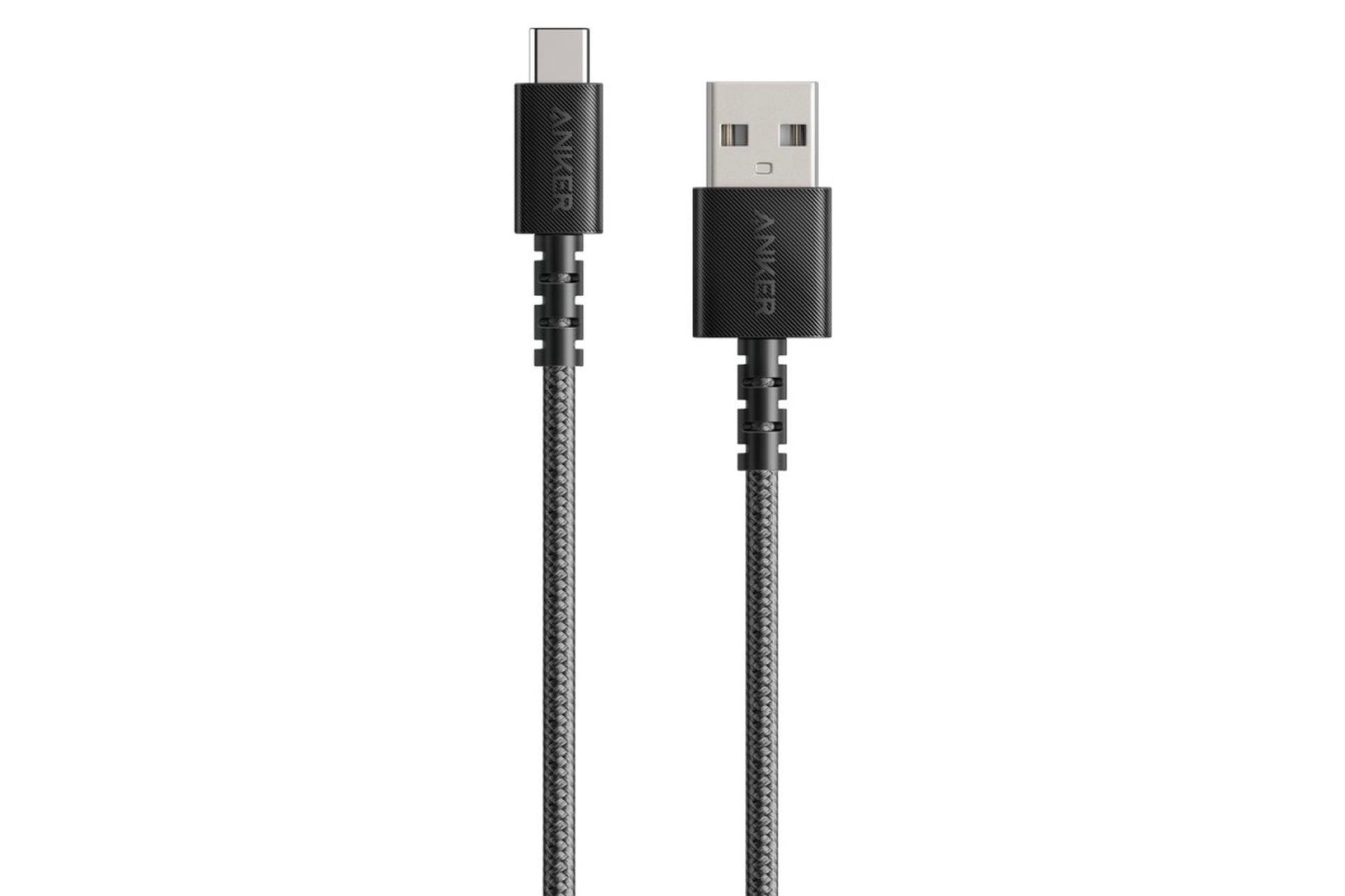 کابل شارژ USB انکر USB به Type-C مدل +A8022 PowerLine Select با طول 0.9 متر مشکی