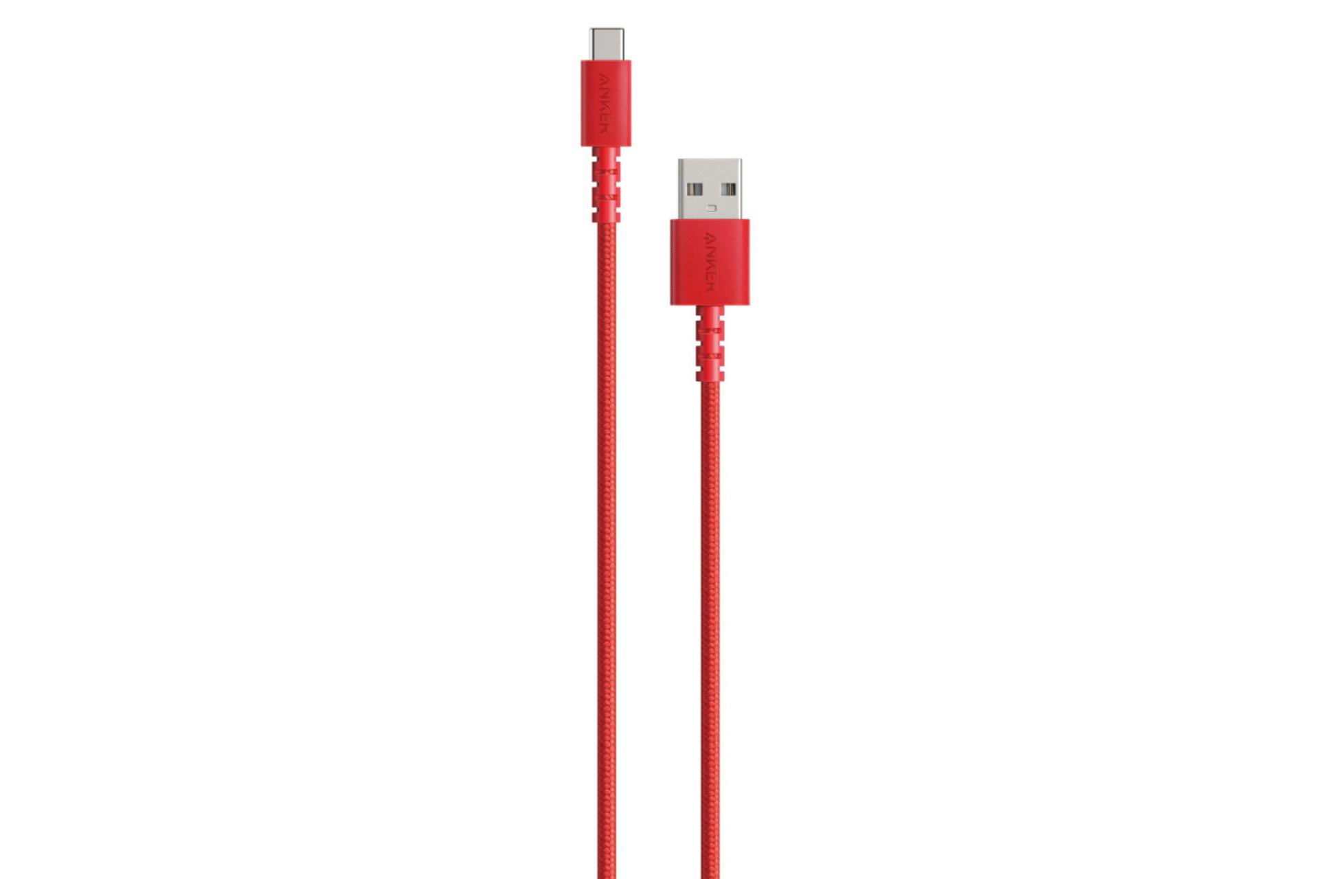 مرجع متخصصين ايران كابل شارژ USB انكر USB به Type-C مدل +A8023 PowerLine Select با طول 1.8 متر قرمز