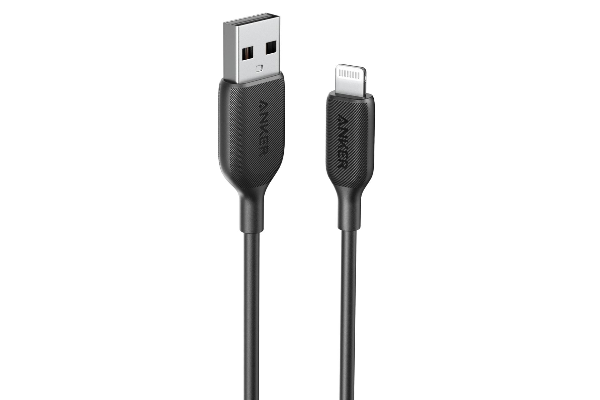 کابل شارژ USB انکر USB به Lightning مدل A8813 PowerLine III با طول 1.8 متر مشکی