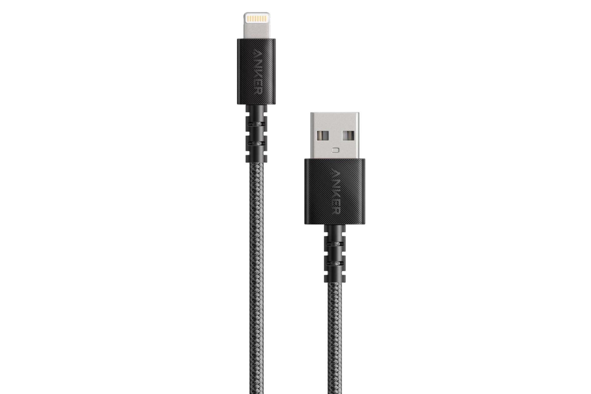 کابل شارژ USB انکر USB به Lightning مدل +A8013 PowerLine Select با طول 1.8 متر مشکی