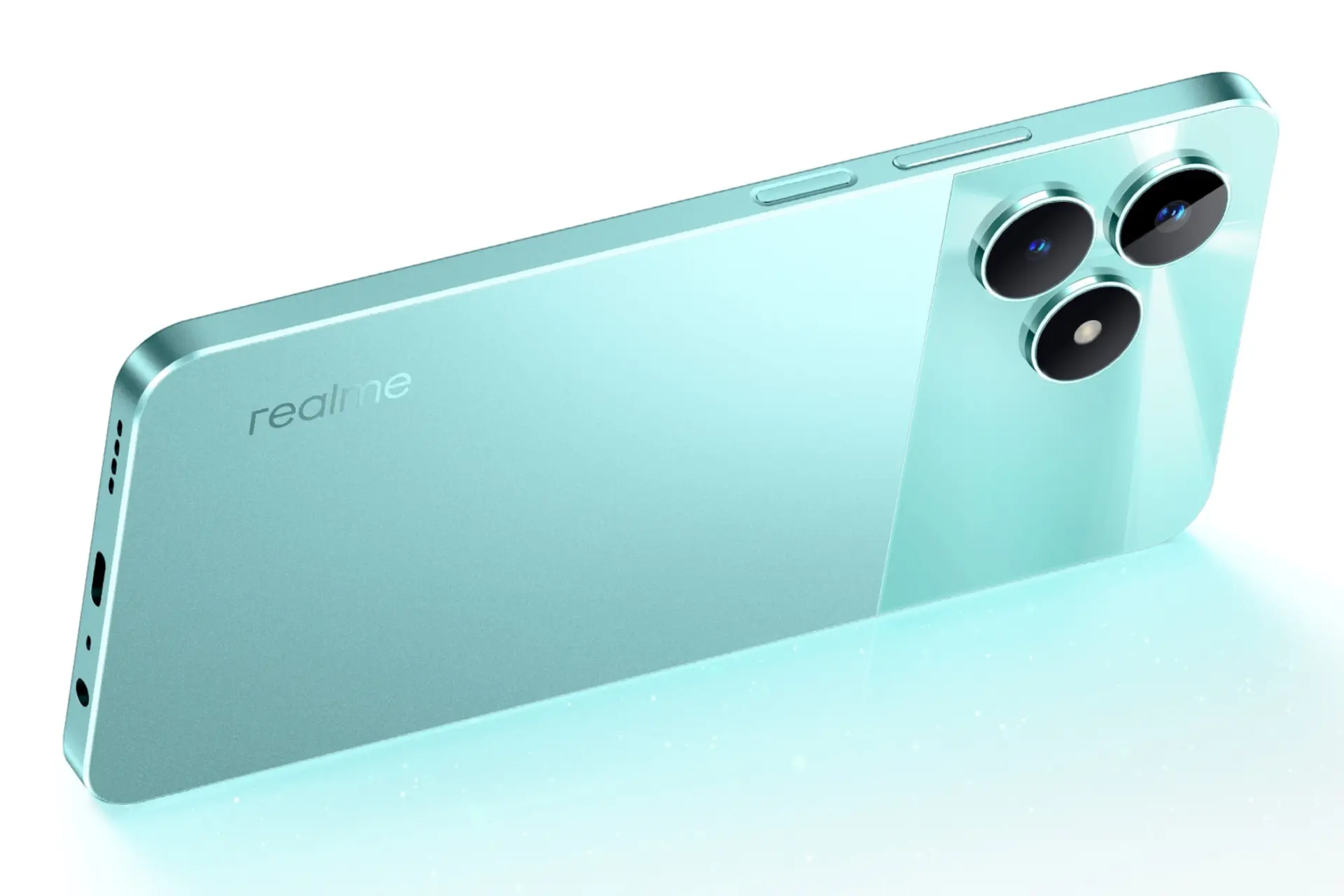 نمای جانبی گوشی موبایل ریلمی Realme C51 سبز