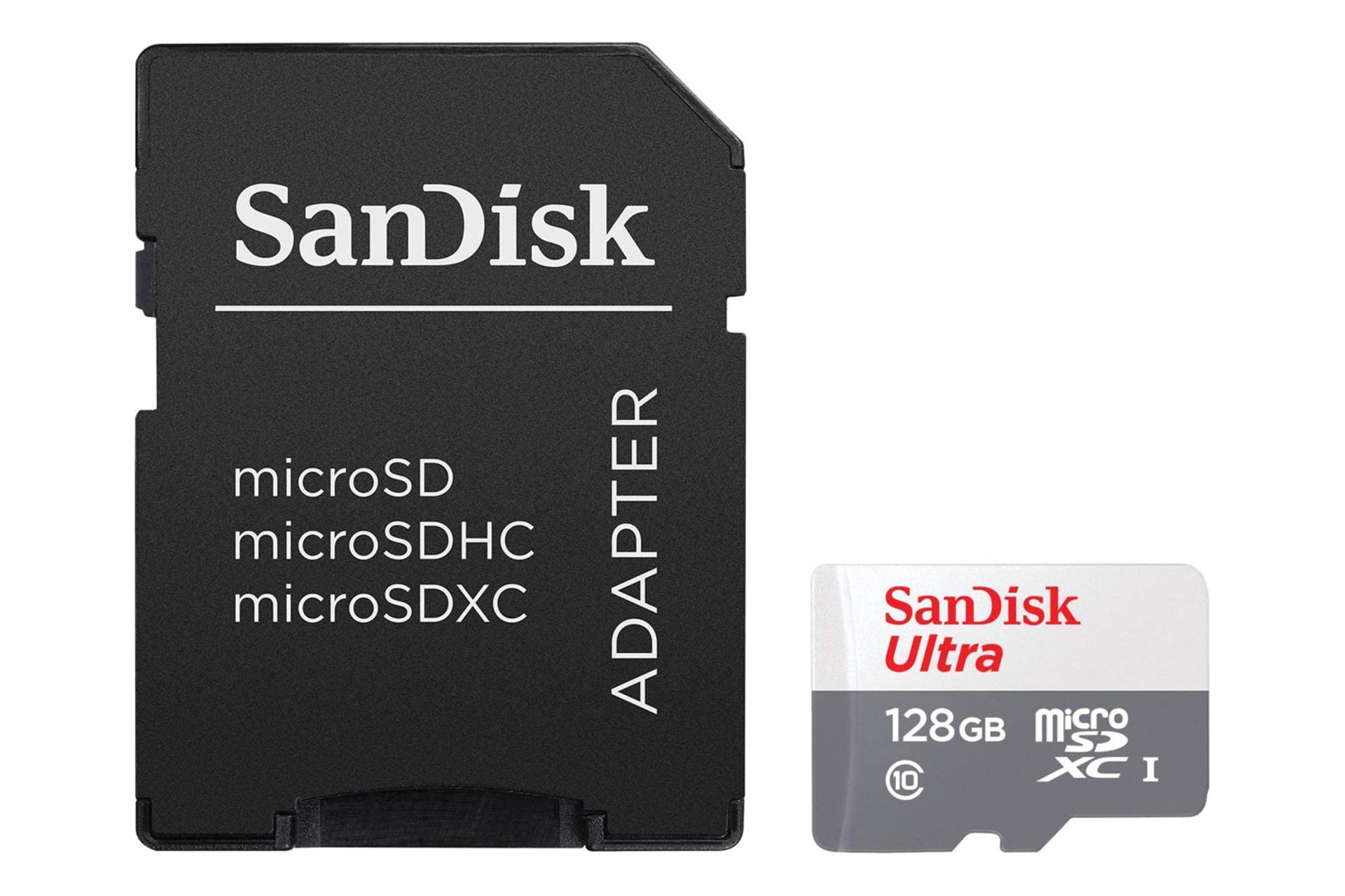 آداپتر سن دیسک microSDXC با ظرفیت 128 گیگابایت مدل Ultra کلاس 10