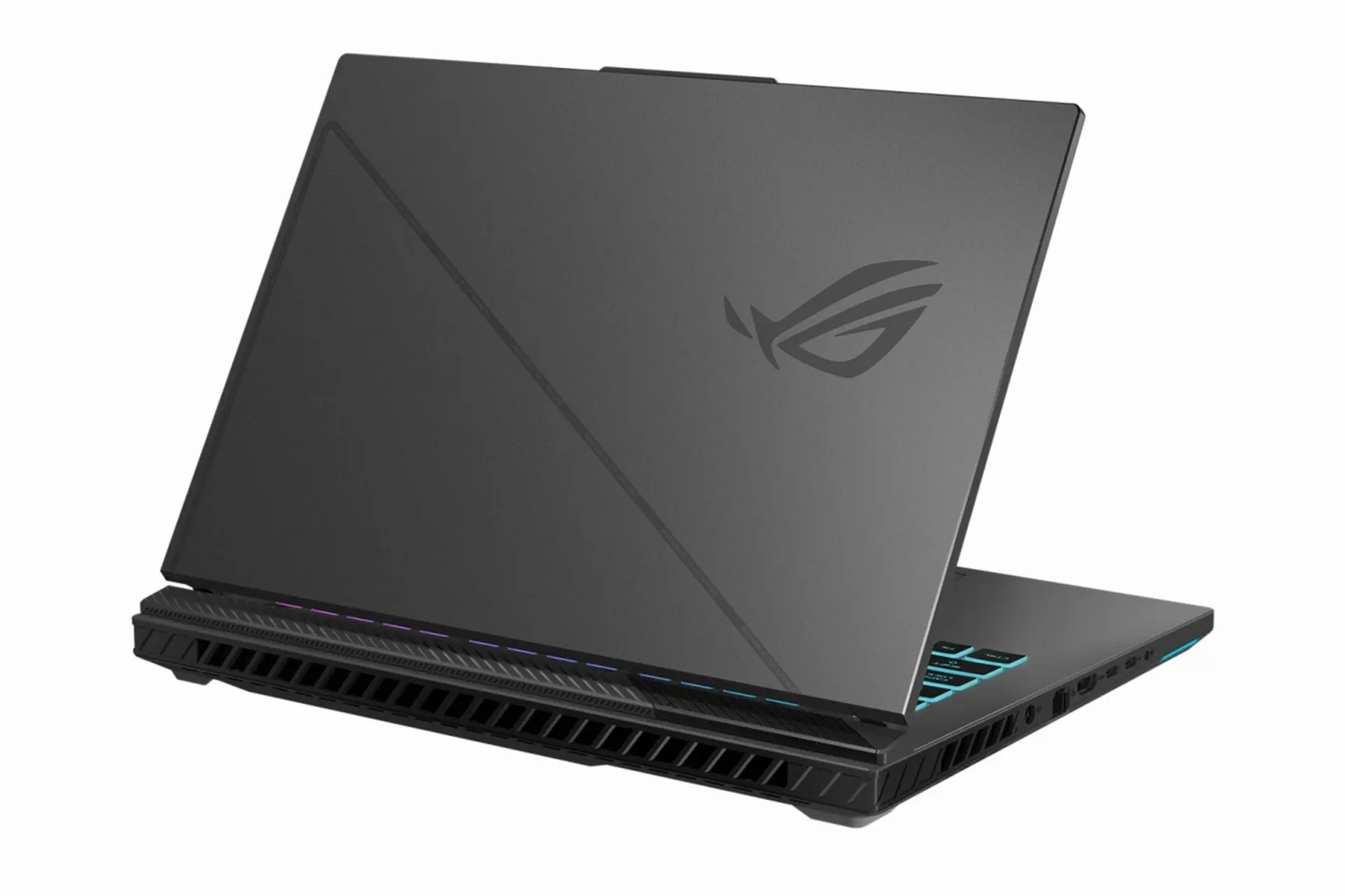 نمای پنل پشت نمایشگر لپ تاپ ایسوس ASUS ROG Strix G16 G614JV و نمایش لوگو و منافذ عبور هوا